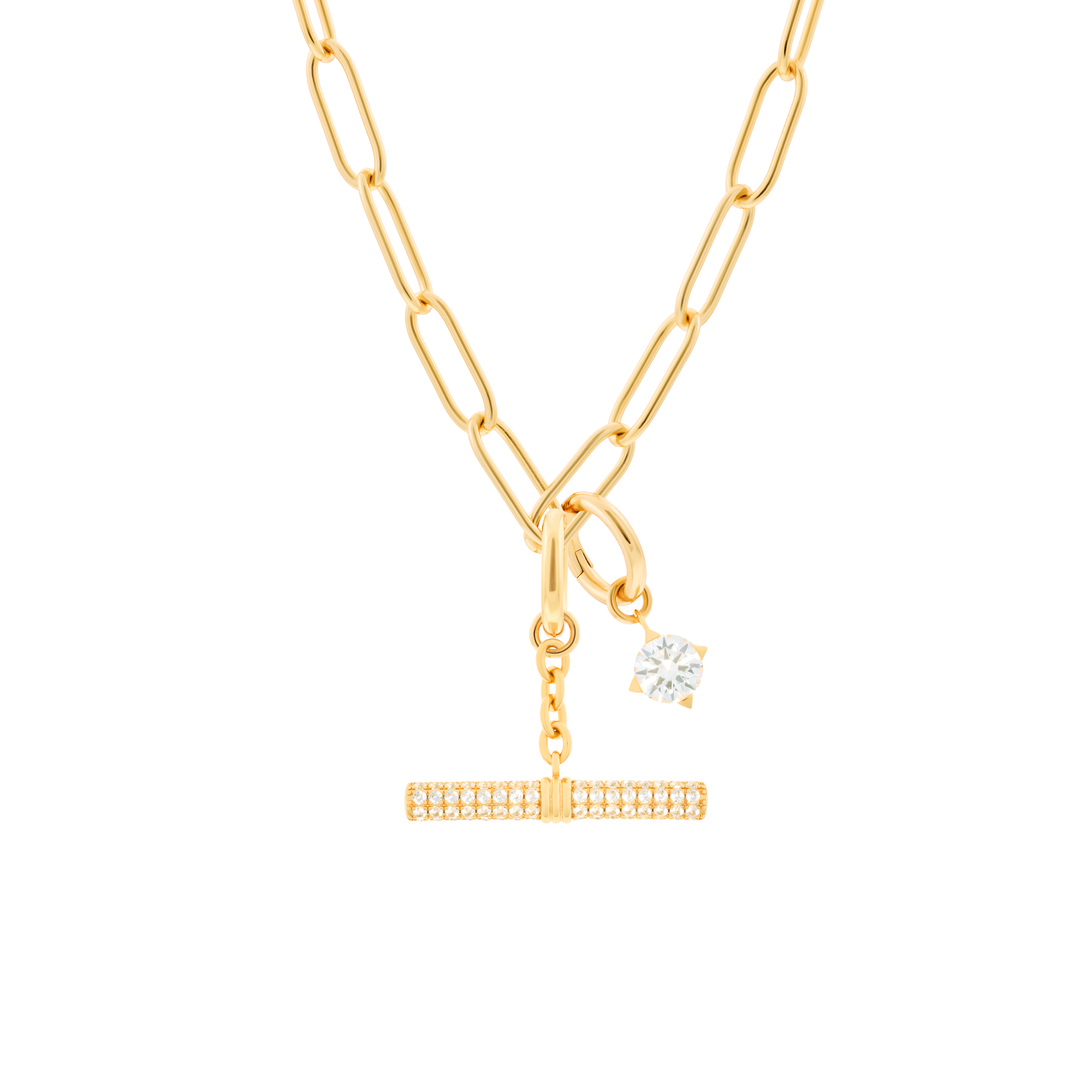 Phoebe necklace with 2 charms in gold vermeil
