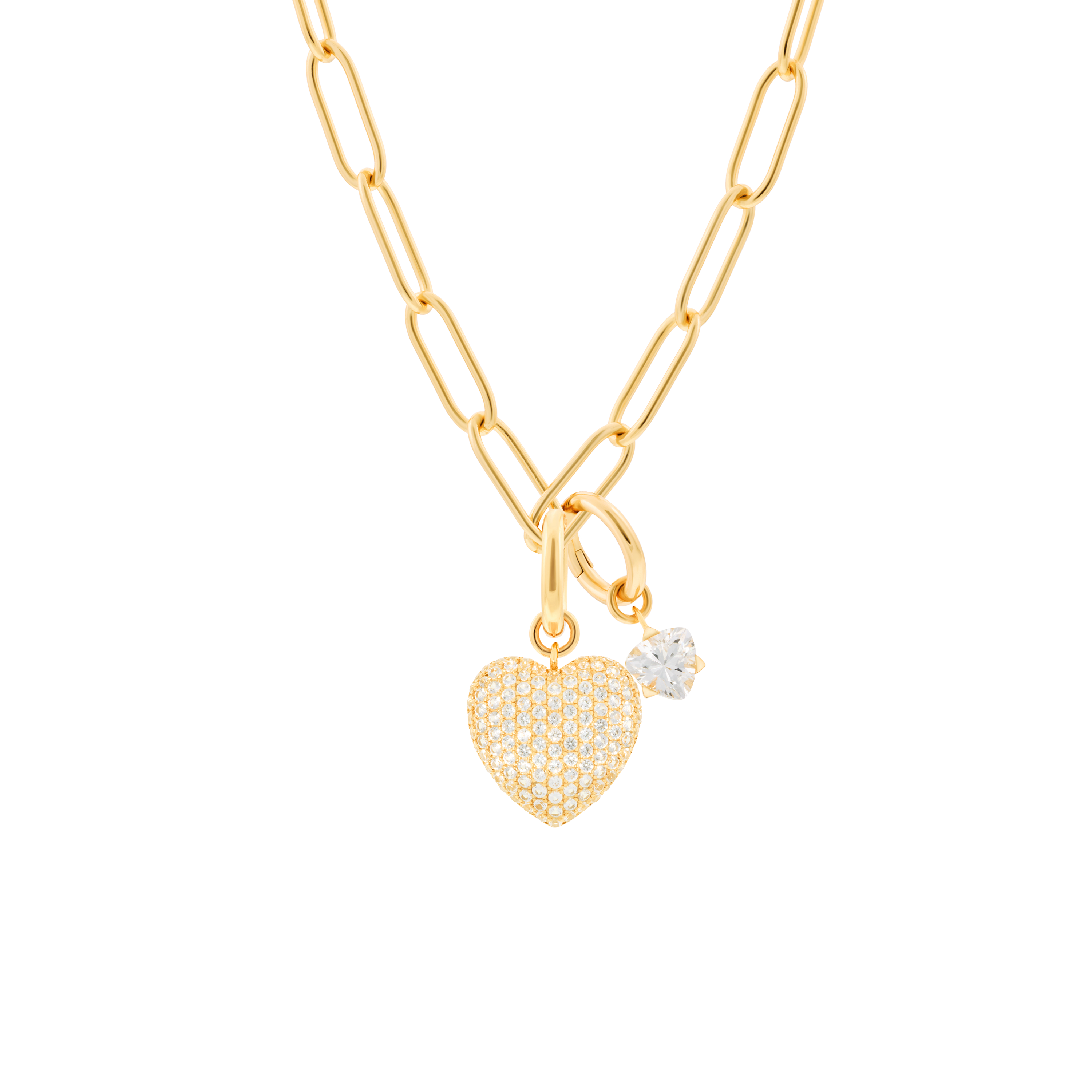 Phoebe necklace with 2 charms in gold vermeil