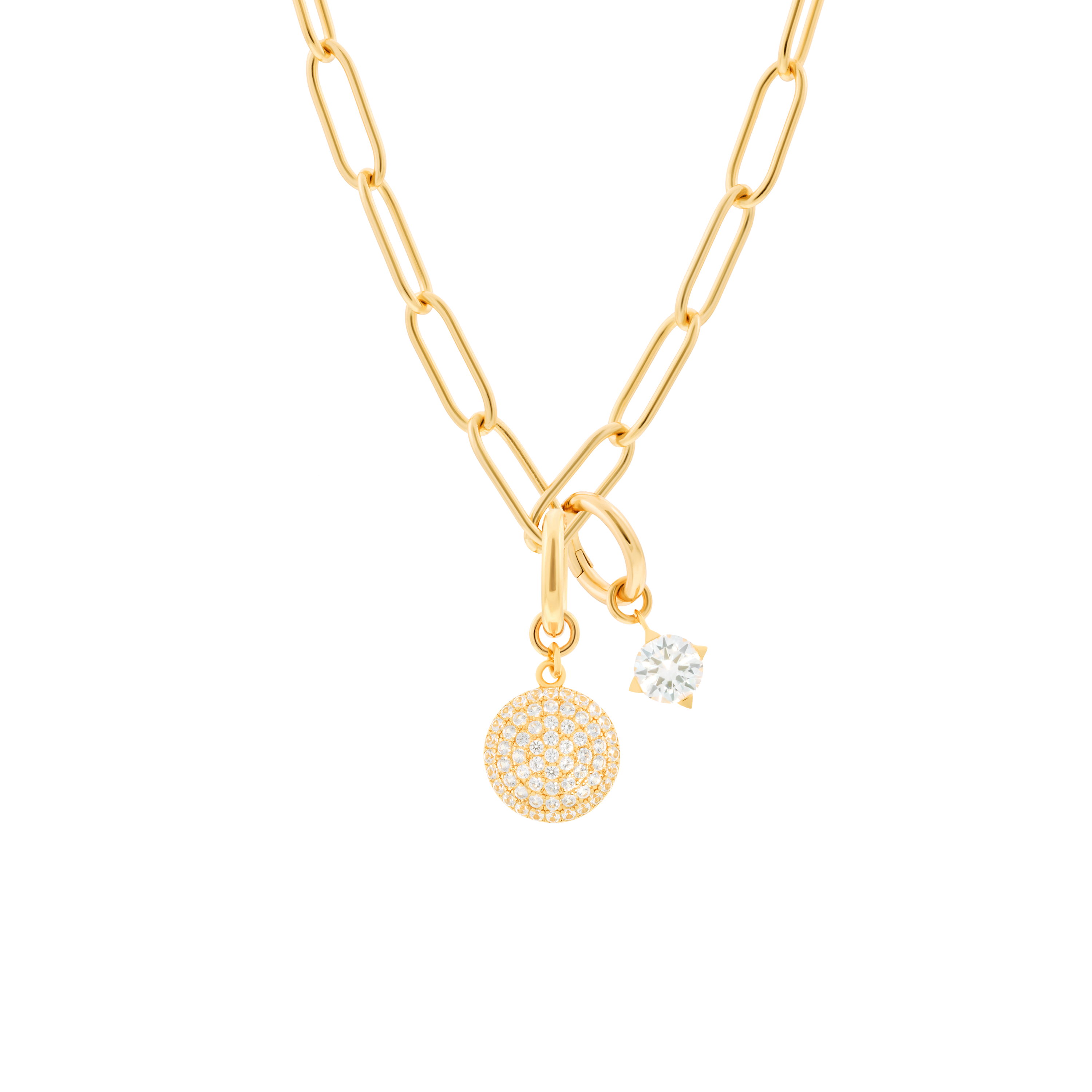 Phoebe necklace with 2 charms in gold vermeil