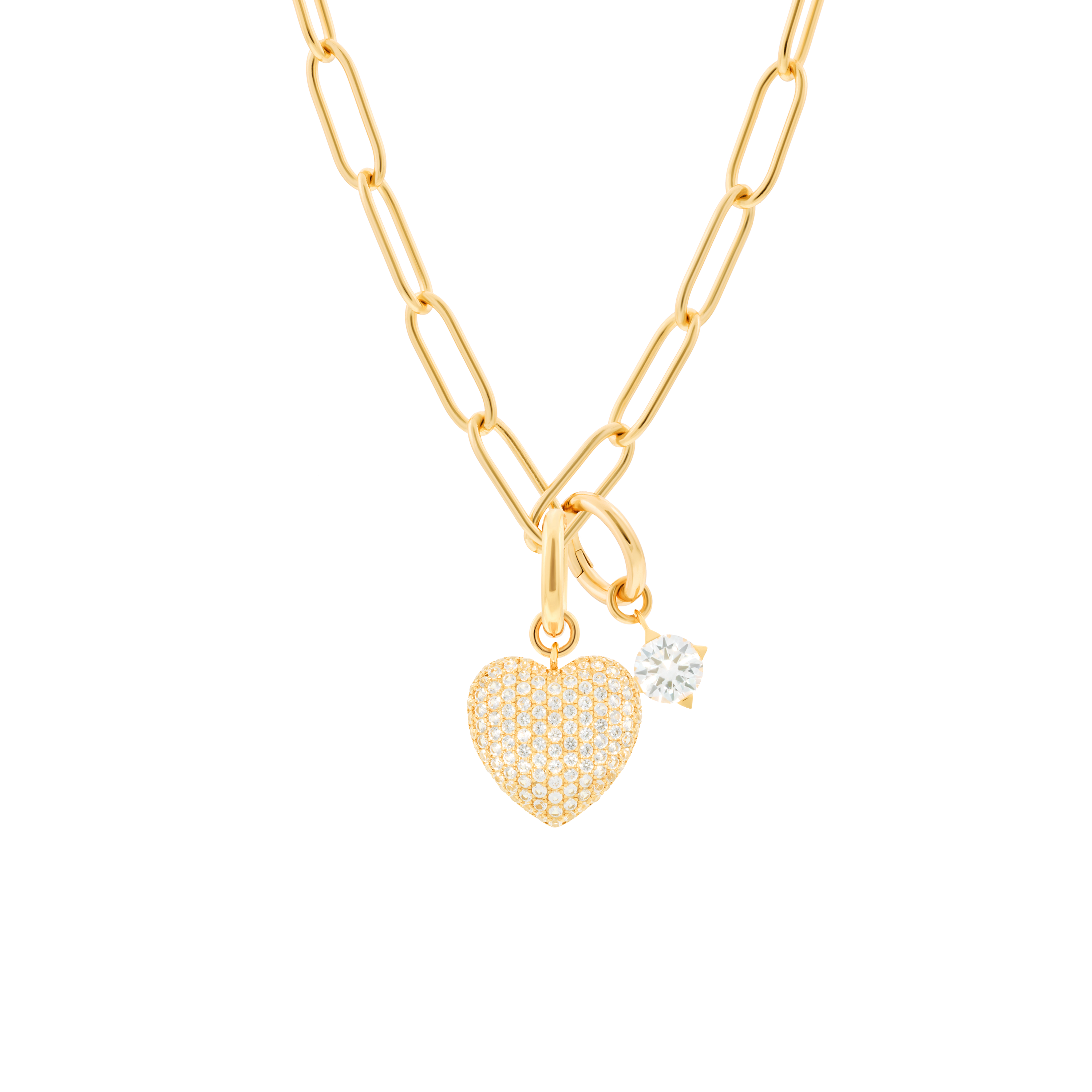 Phoebe necklace with 2 charms in gold vermeil