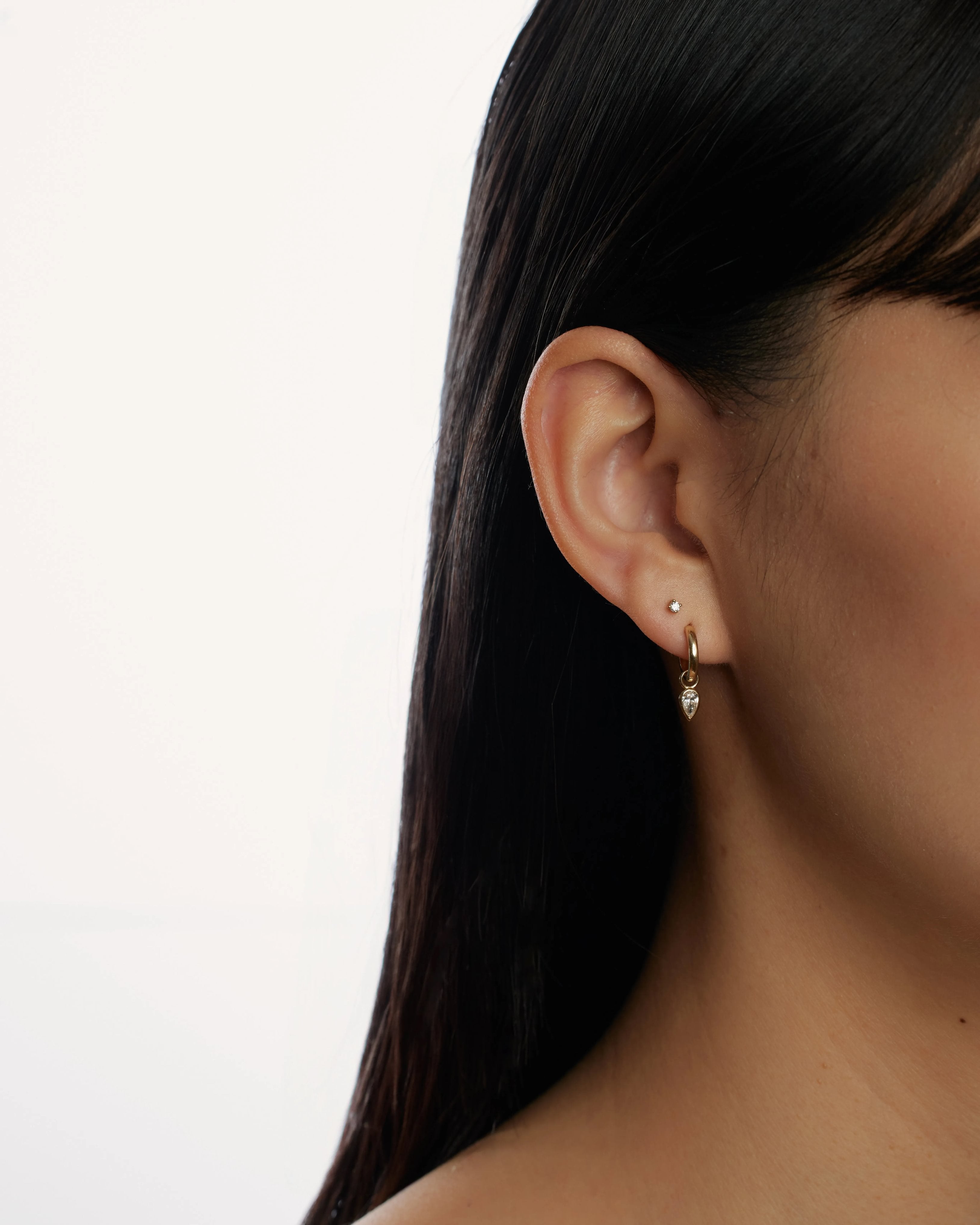 Pear diamond earring charm