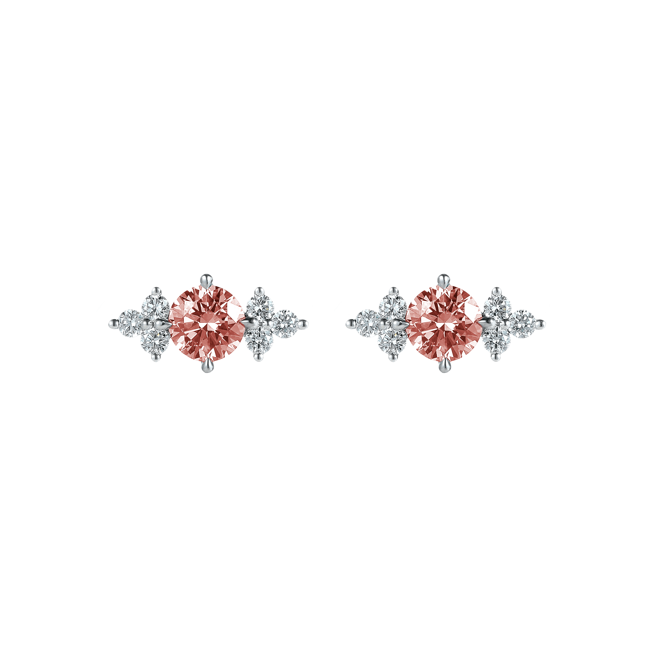  Round brilliant pink joy earrings - Round Cut Pink Diamond Earrings -  The Future Rocks -    1 