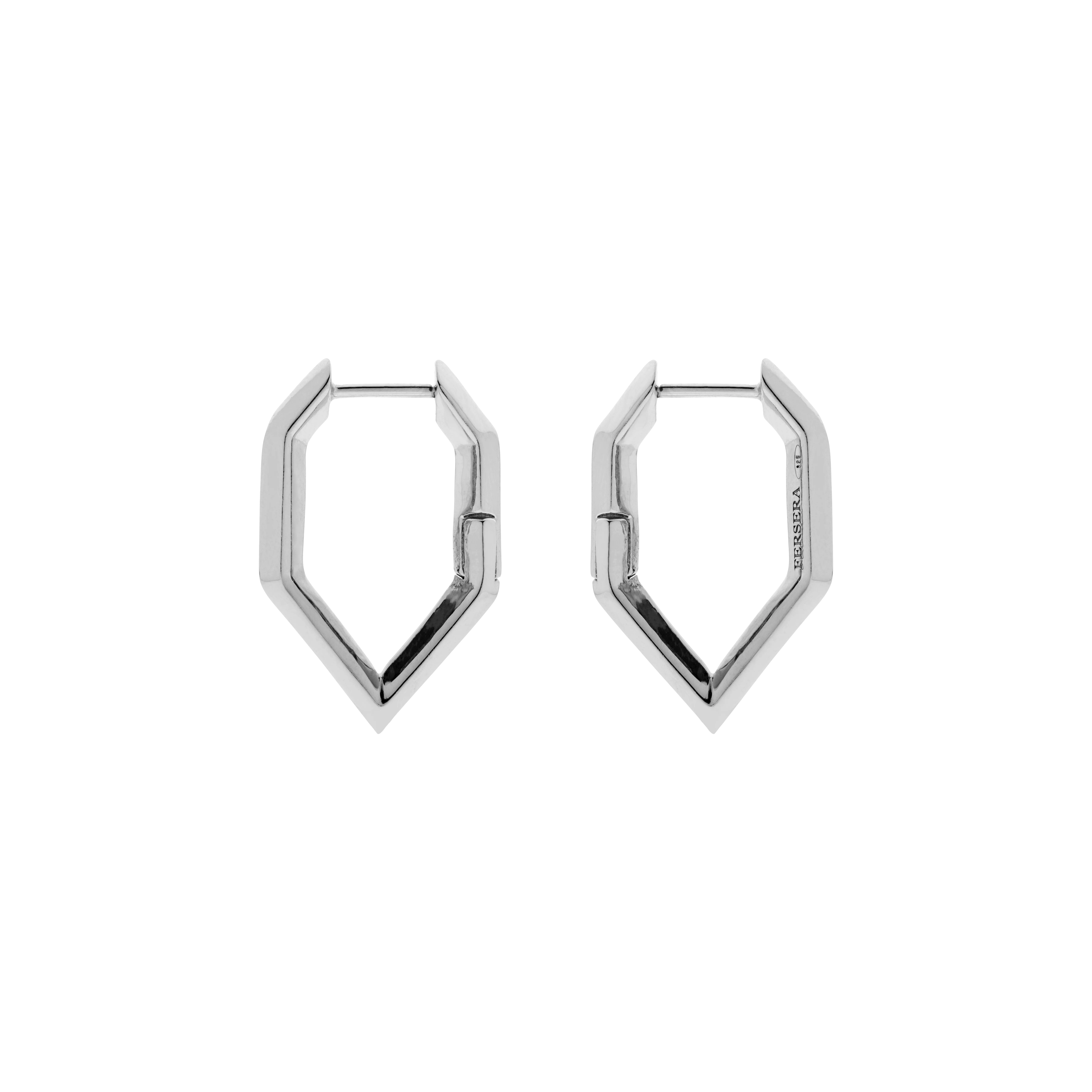 Sculptura hexagon earrings - Sculptura Hexagon Hoop Earrings -  The Future Rocks -    7