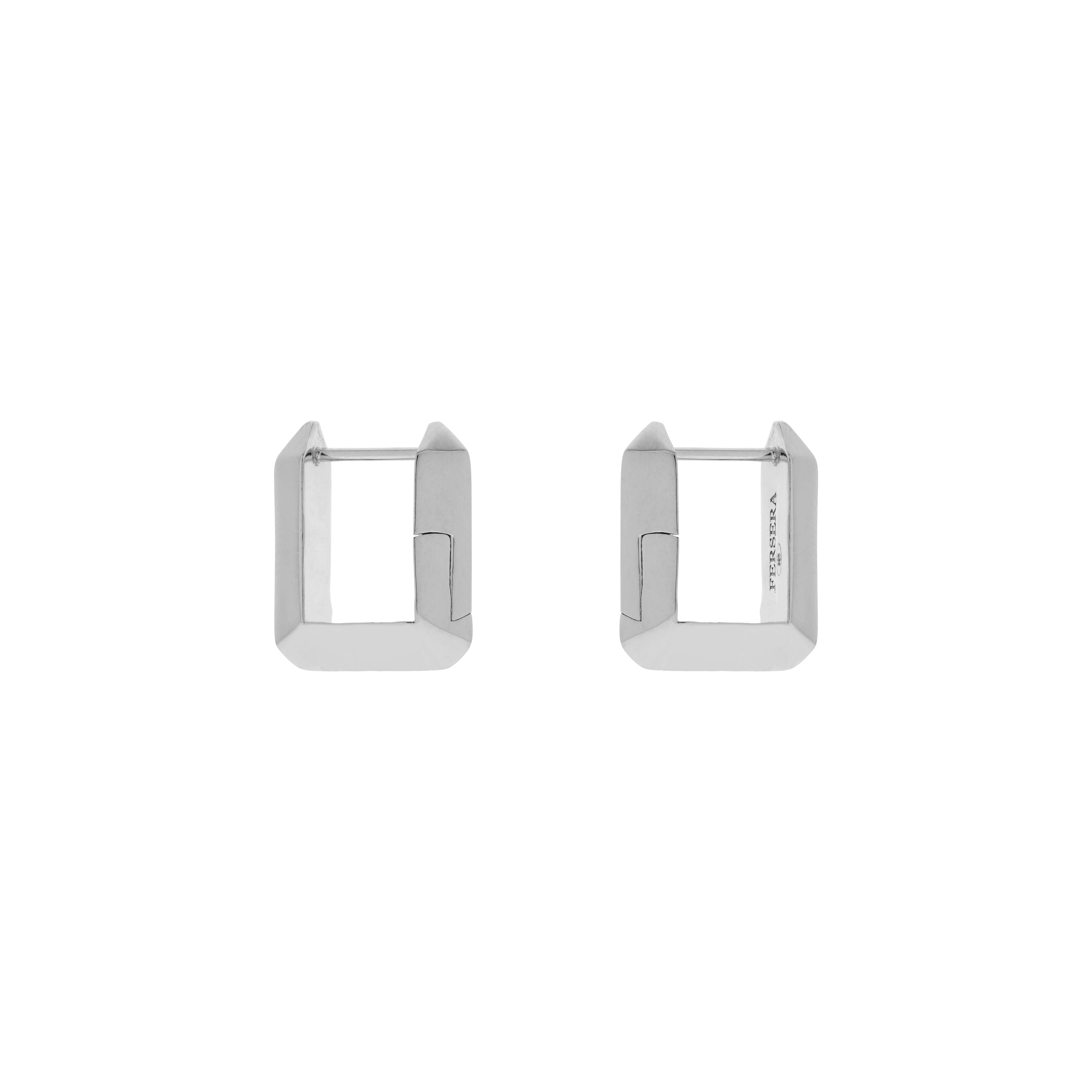 Sculptura rectangle earrings - Sculptura Rectangle Hoop Earrings -  The Future Rocks -    7