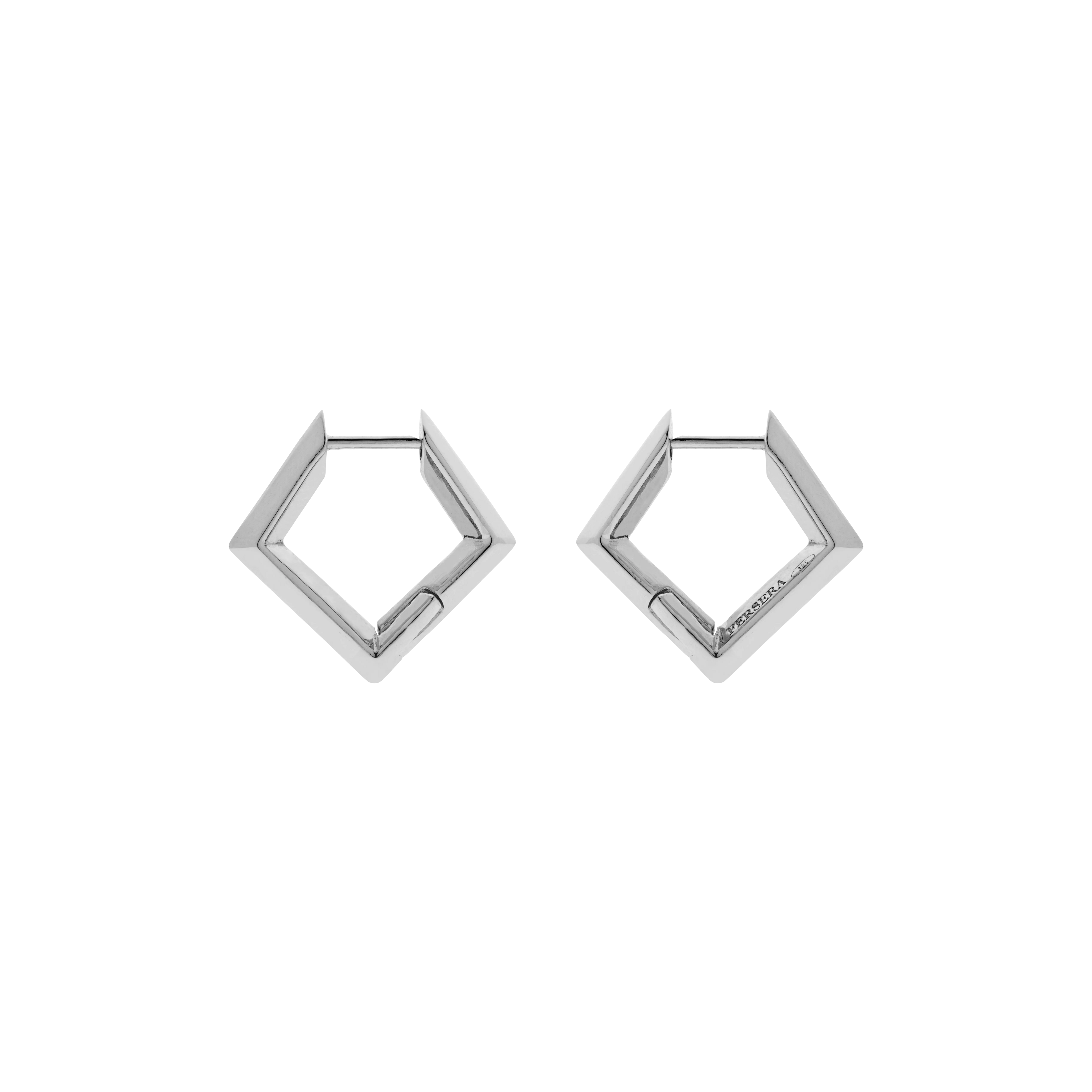 Sculptura square earrings - Sculptura Square Hoop Earrings -  The Future Rocks -    7