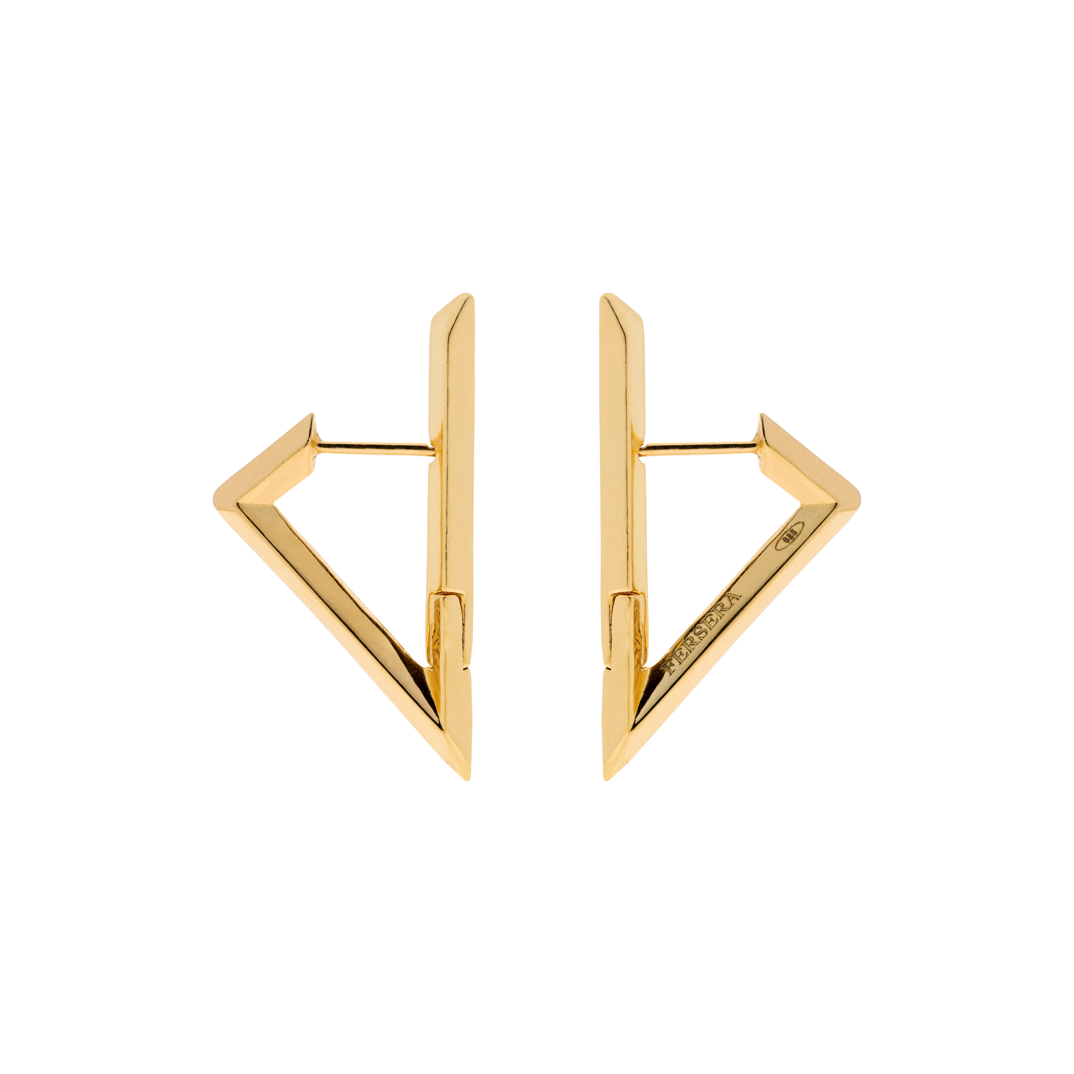 Sculptura triangle earrings - Sculptura Triangle Hoop Earrings -  The Future Rocks -    6