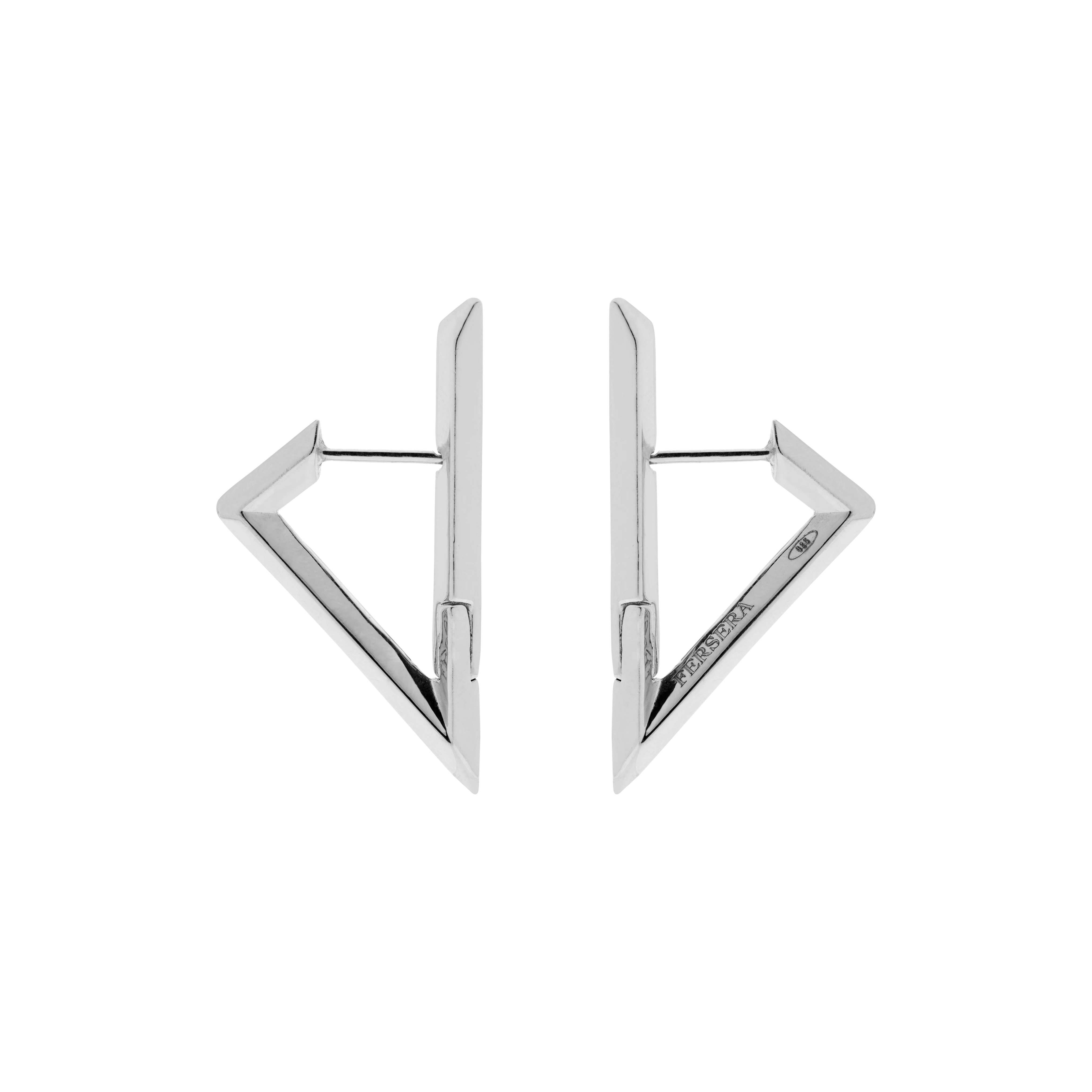 Sculptura triangle earrings - Sculptura Triangle Hoop Earrings -  The Future Rocks -    5