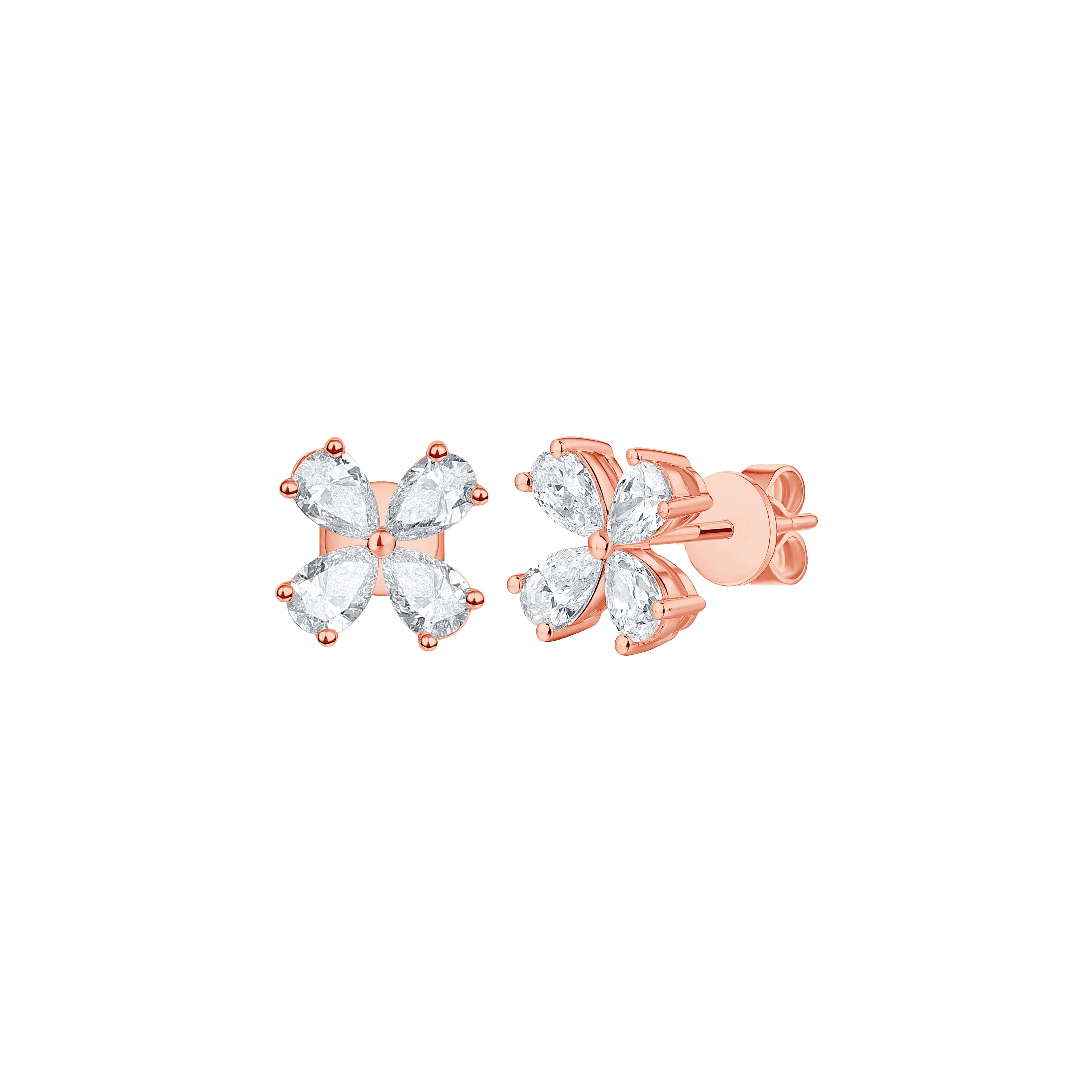 Flora pear cluster stud earrings - Cluster Diamond Flower Earrings -  The Future Rocks -    3