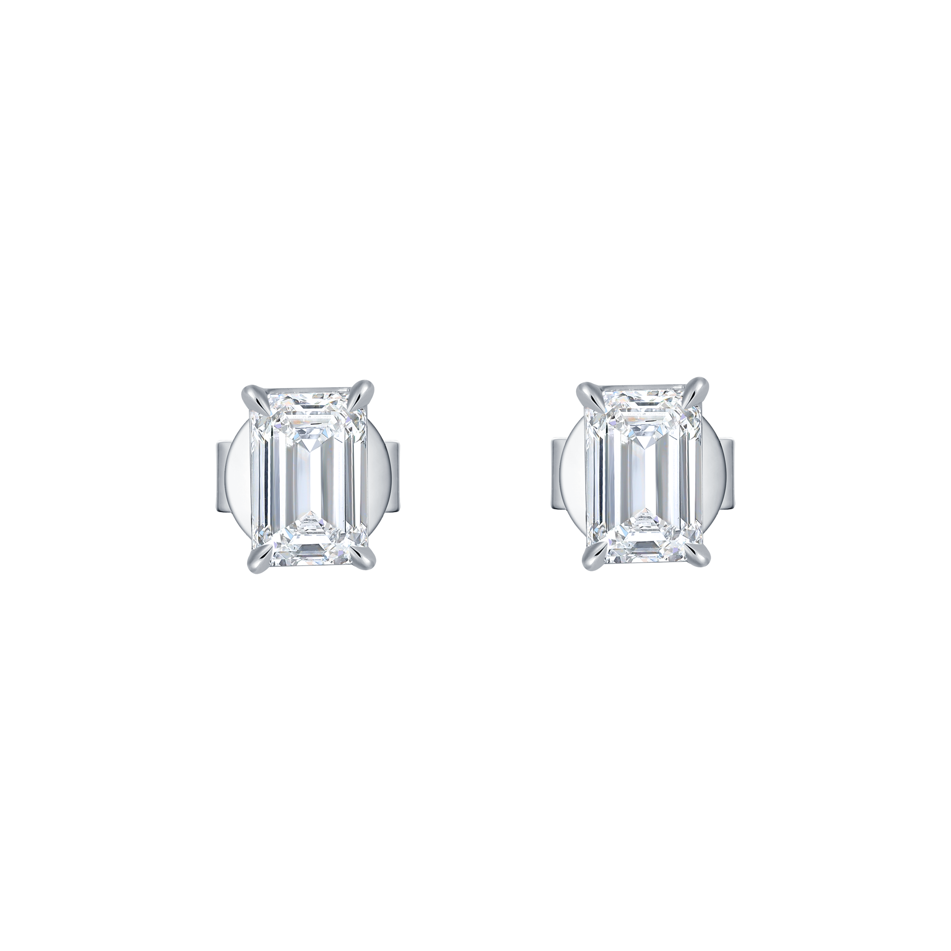  Emerald solitaire studs - Emerald Cut Diamond Earrings -  The Future Rocks -    7 
