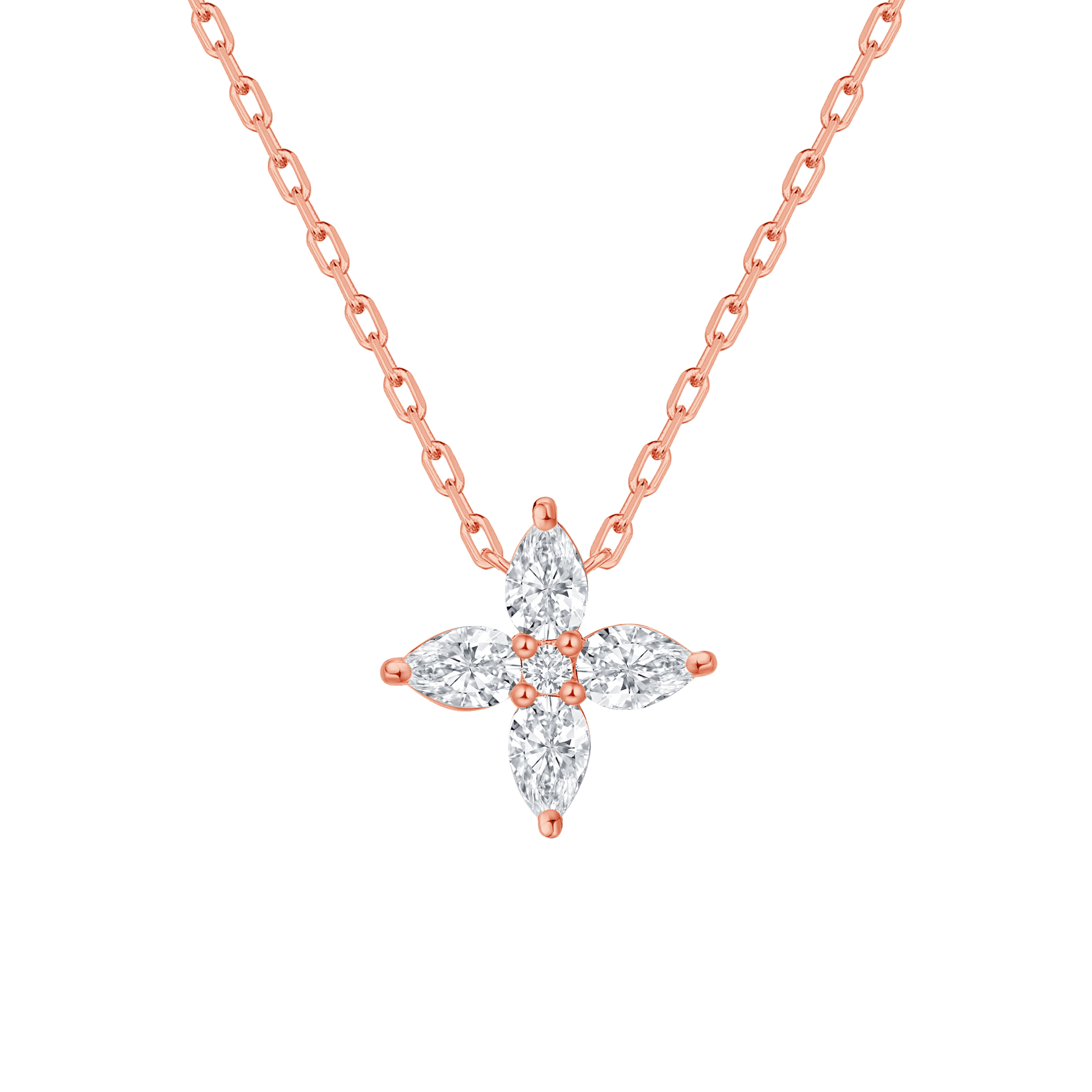 Flora pear floral necklace - Diamond Flower Pendant Necklace -  The Future Rocks -    3