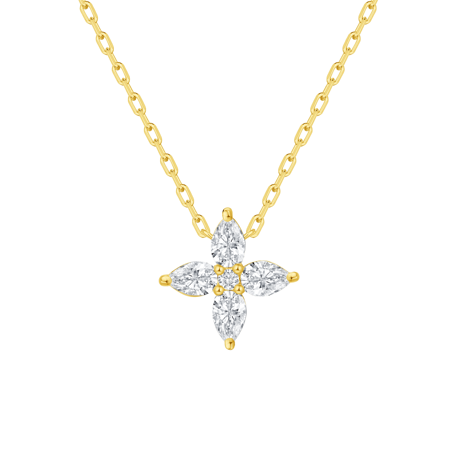  Flora pear floral necklace - Diamond Flower Pendant Necklace -  The Future Rocks -    4 