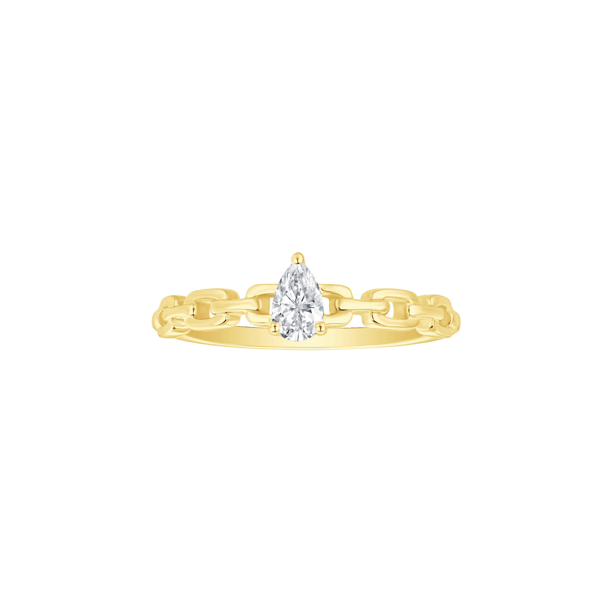  Linking love pear solitaire chain ring - Pear Diamond Solitaire Chain Ring -  The Future Rocks -    2 
