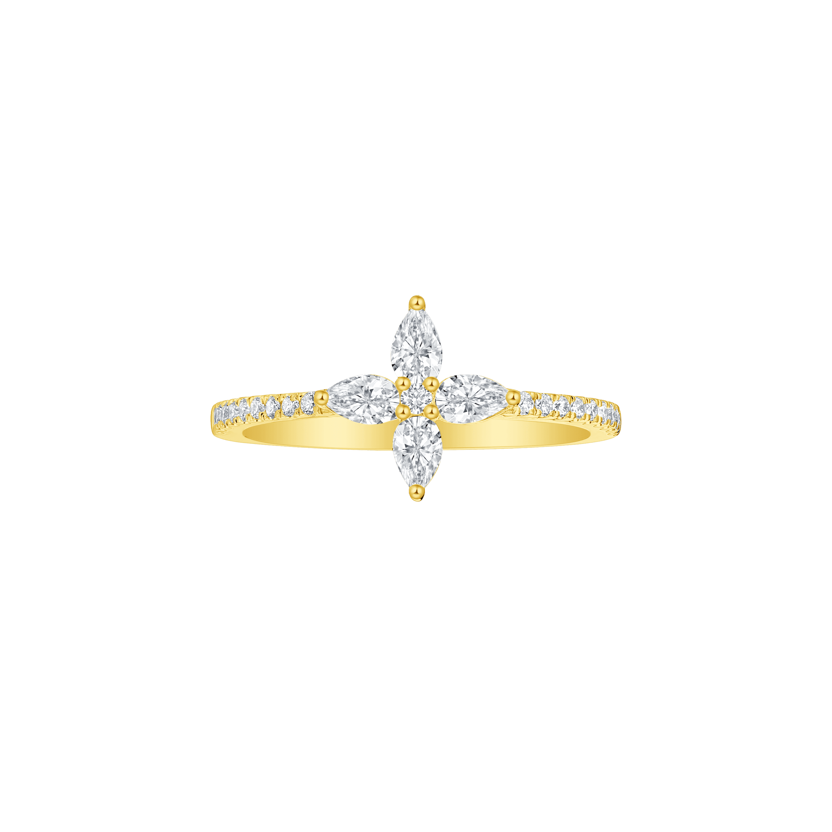  Flora pear floral ring - Pear Diamond Flower Ring -  The Future Rocks -    4 