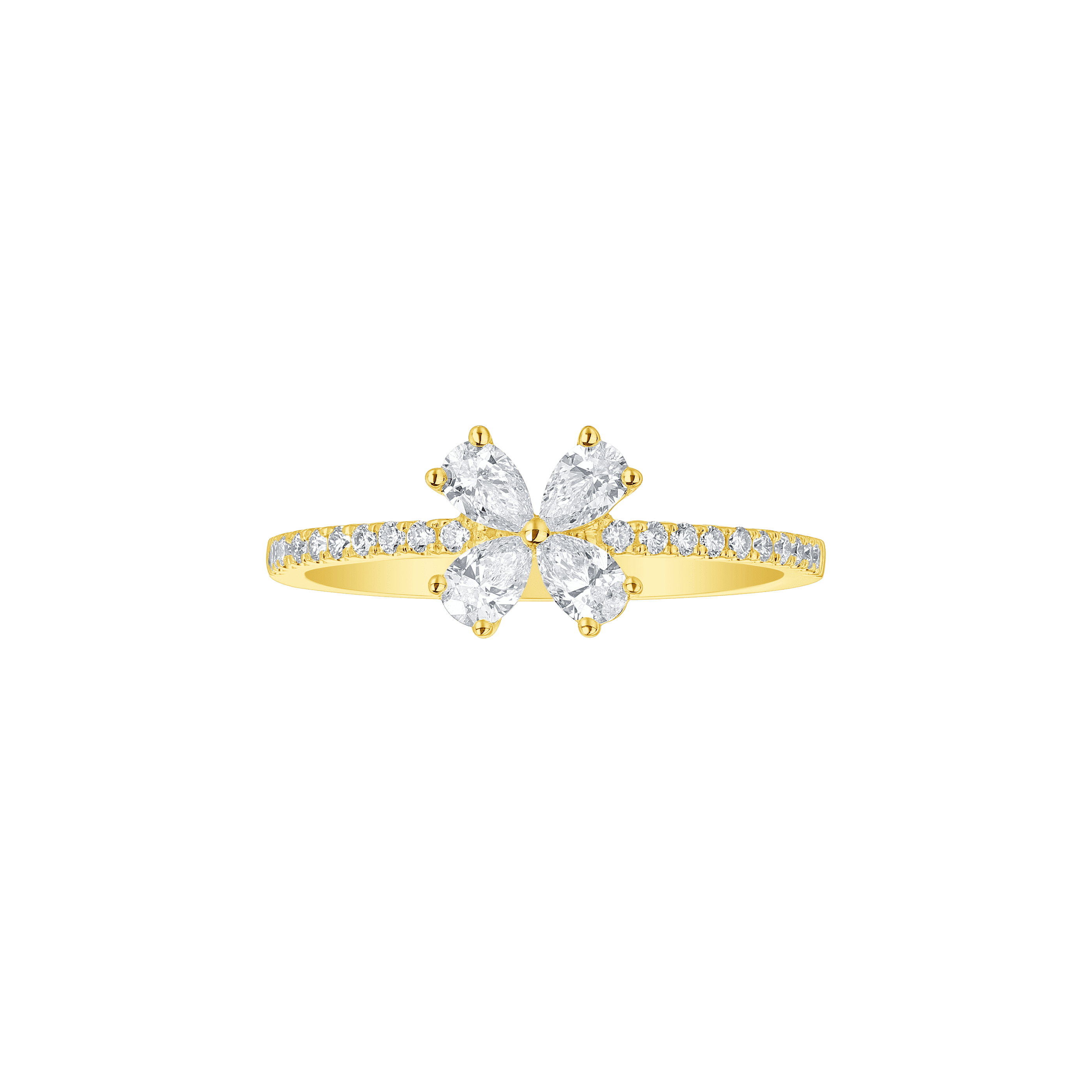  Flora pear cluster floral ring - Diamond Flower Ring -  The Future Rocks -    4 