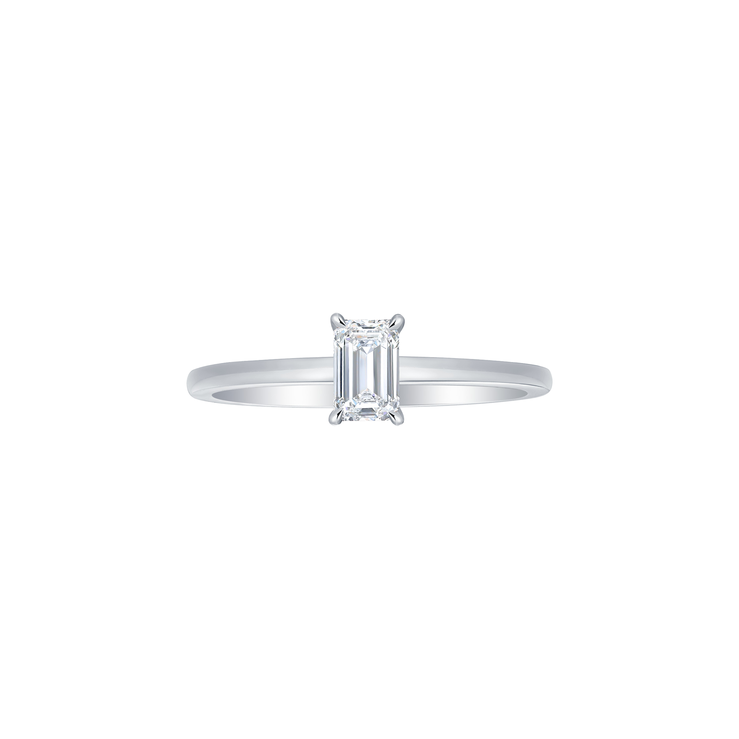  Emerald solitaire petite ring - Emerald Cut Diamond Solitaire Ring -  The Future Rocks -    6 