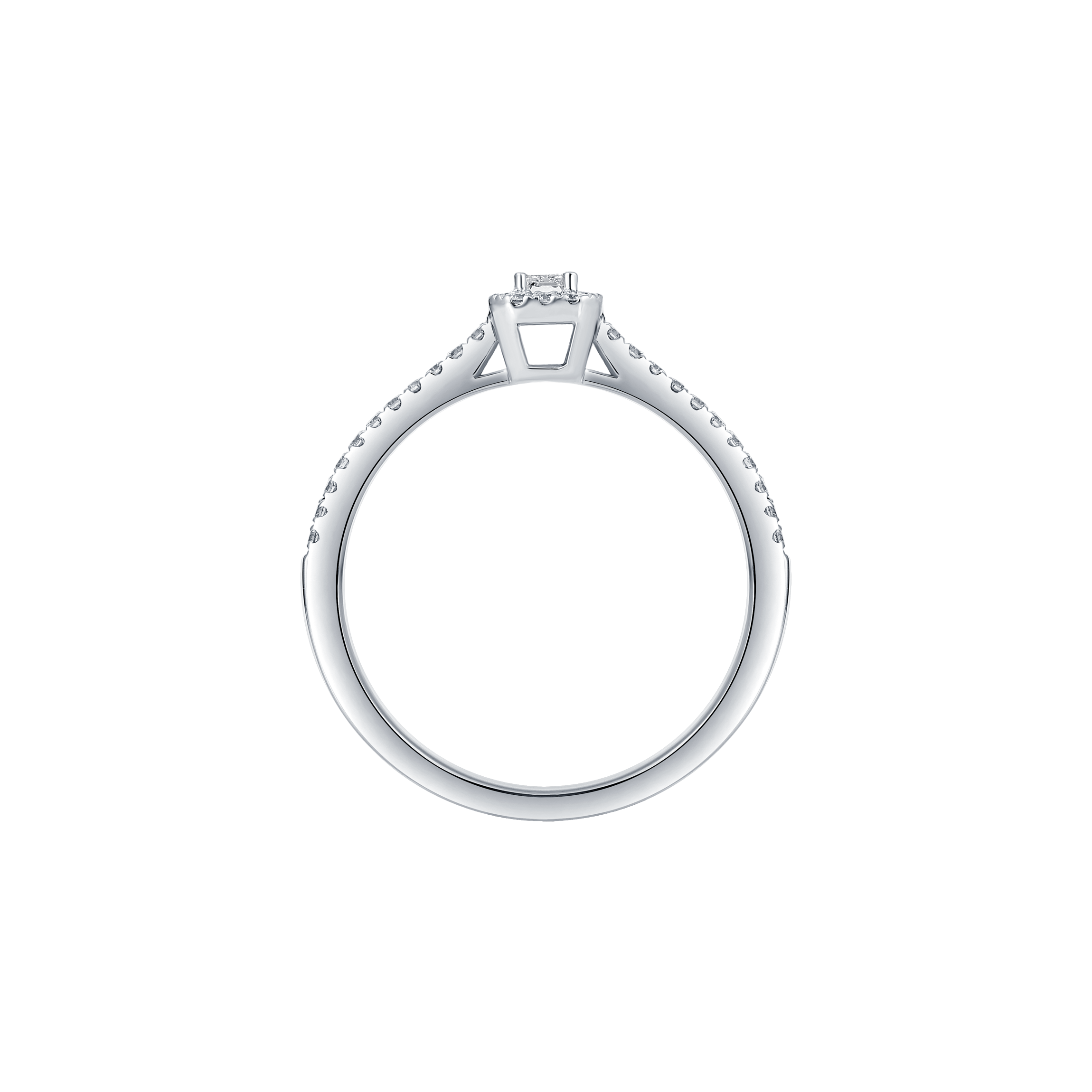  Emerald petite halo ring - Emerald Cut Diamond Pavé Halo Ring -  The Future Rocks -    9 