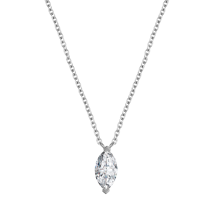  Saturn solitaire necklace 0.2ct - Marquise Cut Lab-Grown Diamond Pendant Necklace -  The Future Rocks -    4 