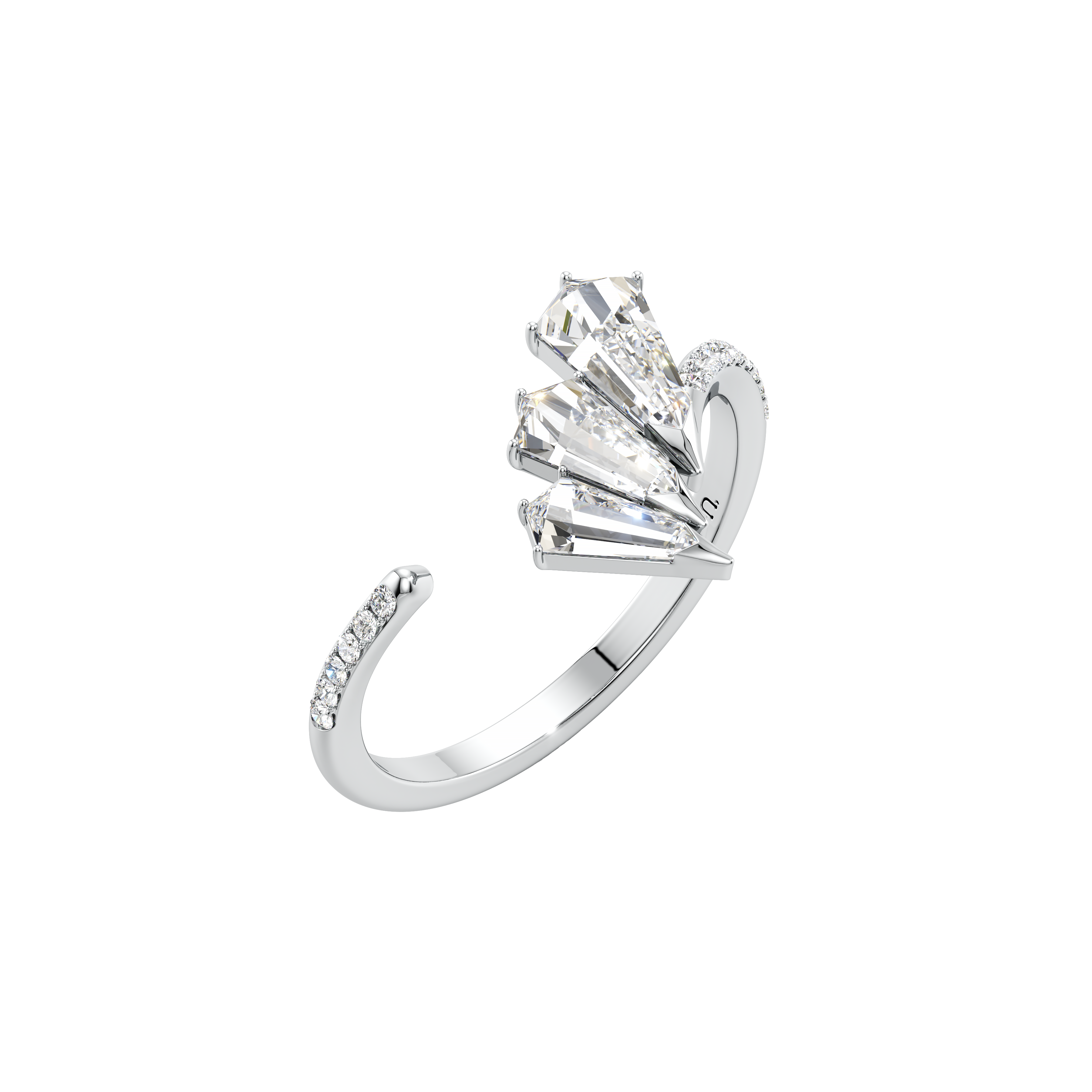 Phoenix feather pavé ring - Phoenix Feather Diamond Pavé Ring -  The Future Rocks -    3