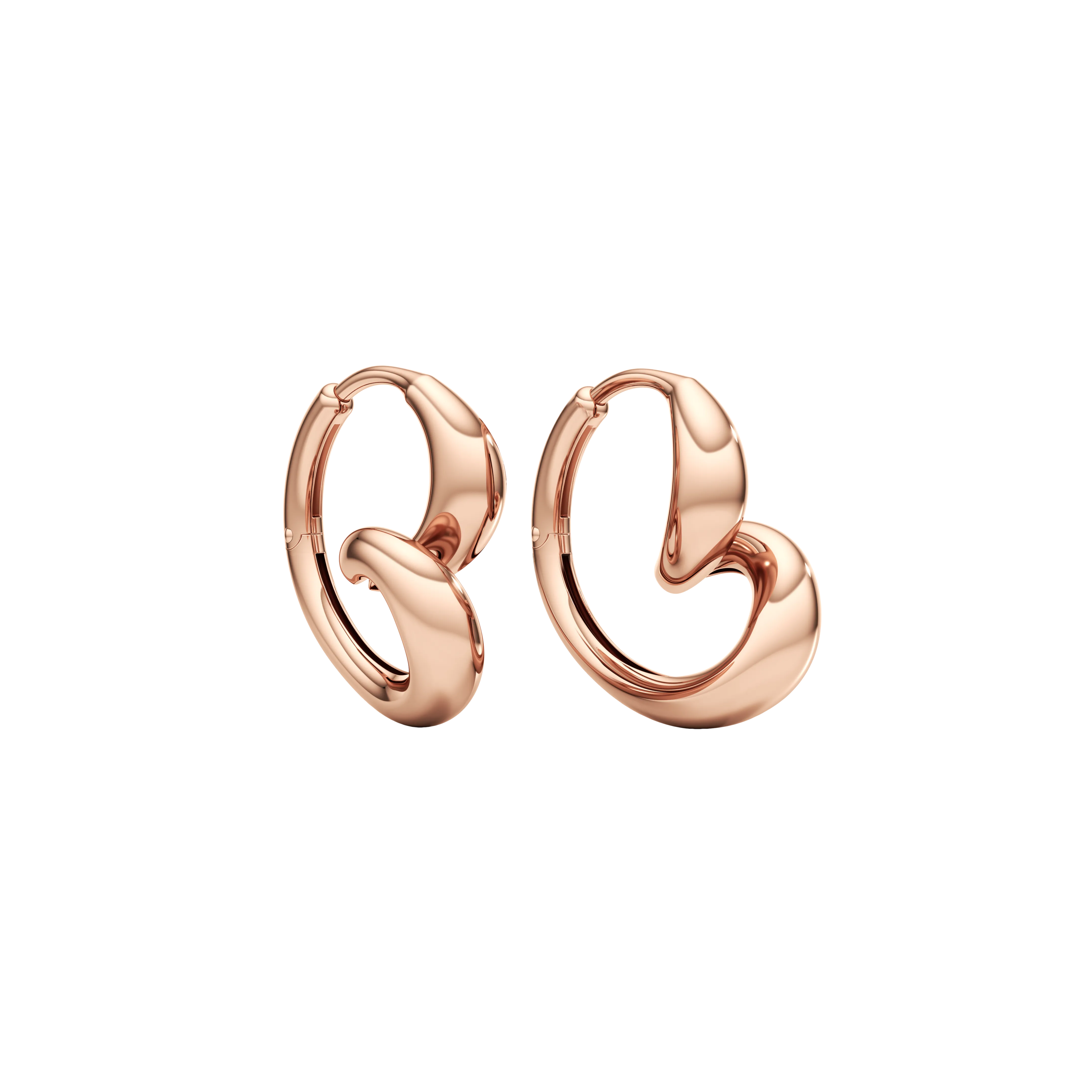  Whirlwind small gold earrings - Small Heart Shaped Solid Gold Earrings -  The Future Rocks -    3 