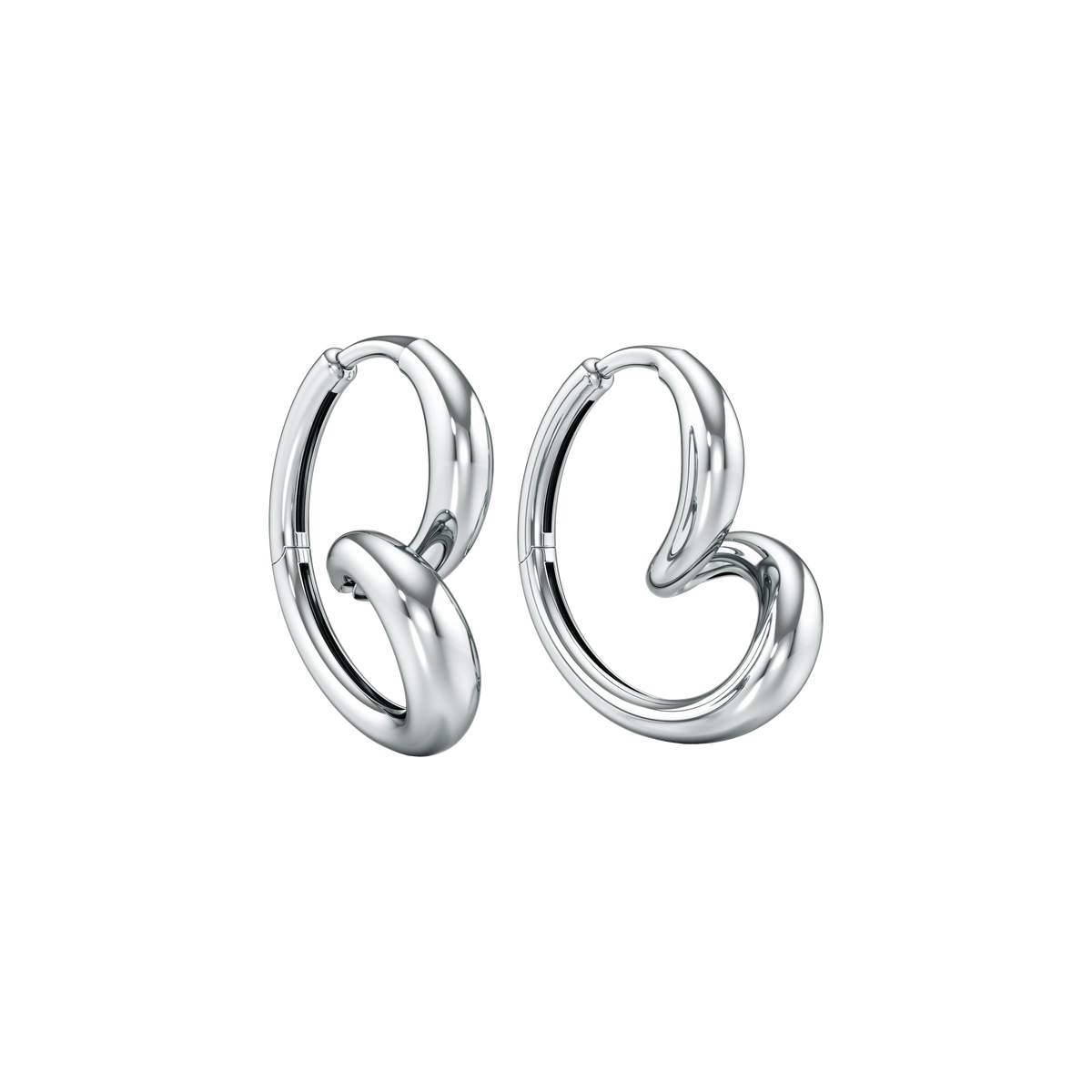 Whirlwind medium gold earrings - Medium Heart Shaped Solid Gold Earrings -  The Future Rocks -    3