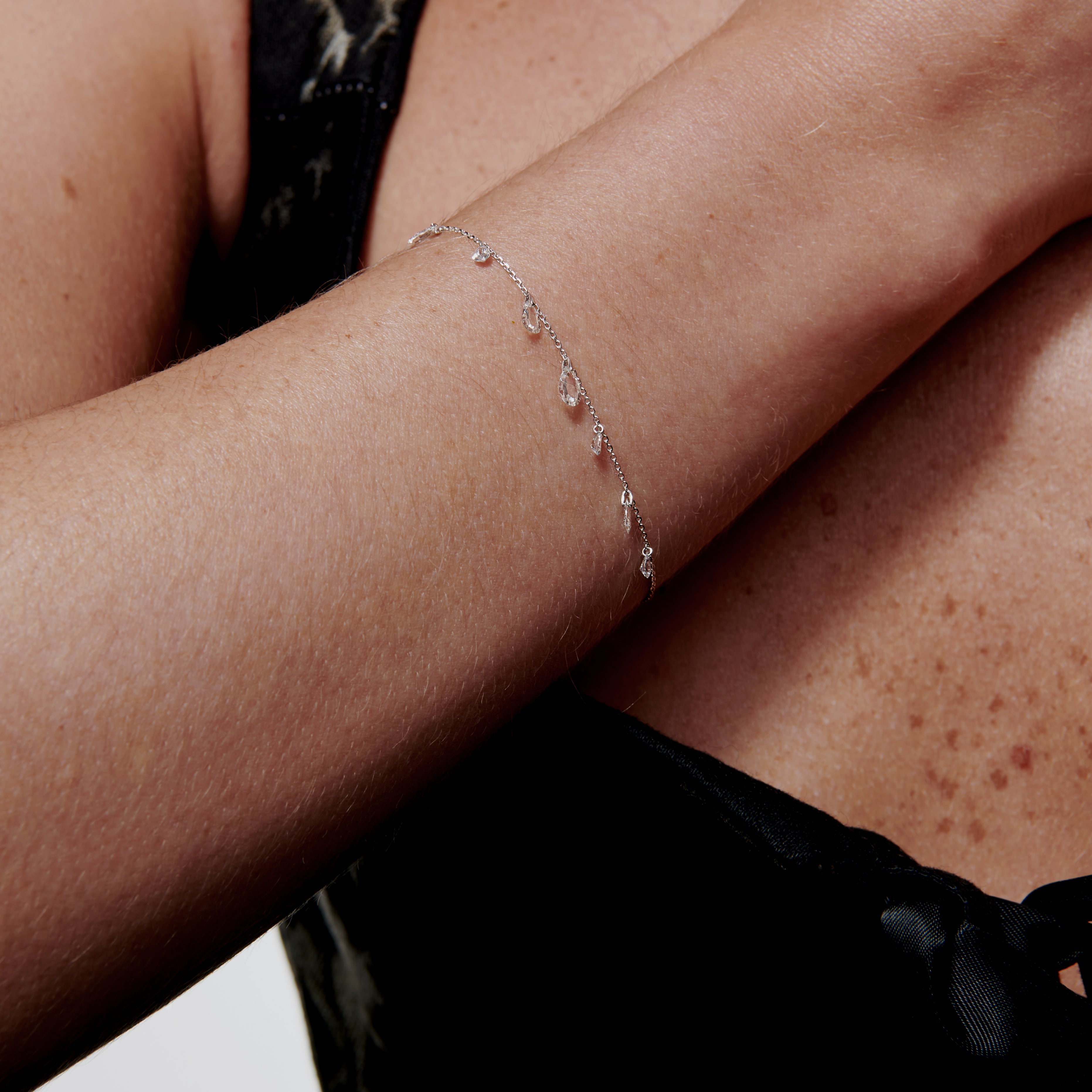  Tear charm diamond bracelet - Tear Charm Diamond Bracelet -  The Future Rocks -    4 