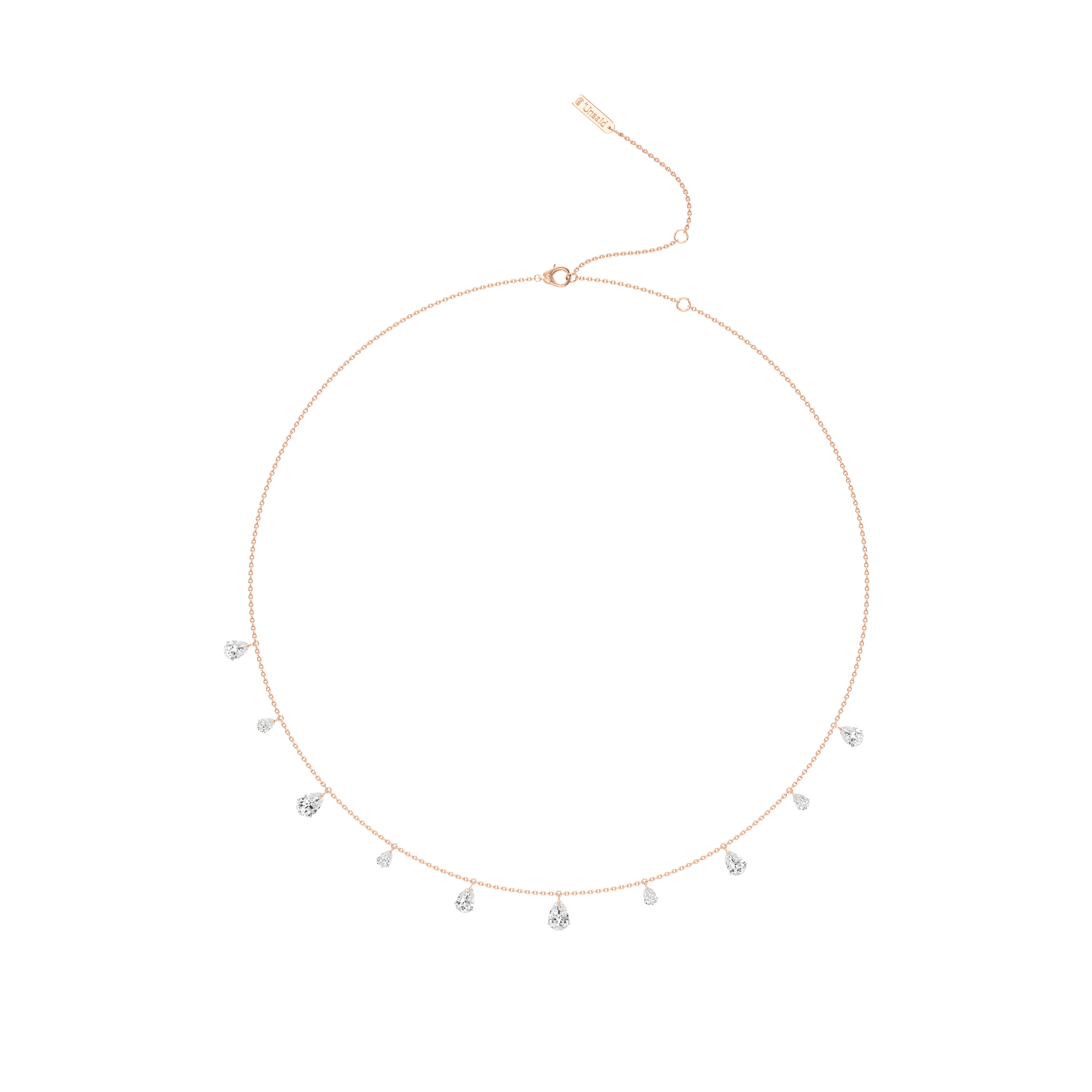  Tear charm diamond necklace - Tear Charm Diamond Necklace -  The Future Rocks -    4 