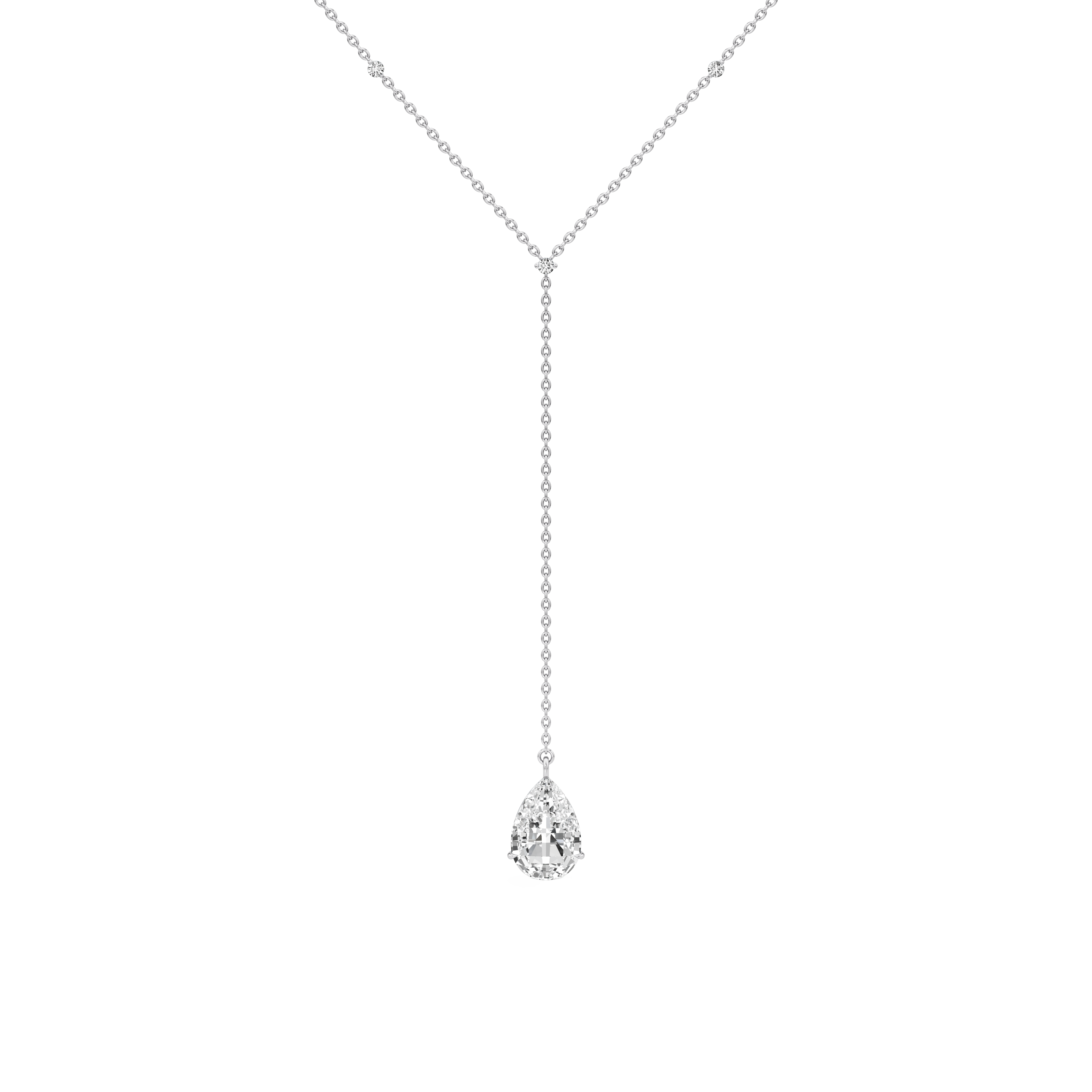 Tear lariat necklace - Tear Drop Diamond Lariat Necklace -  The Future Rocks -    3