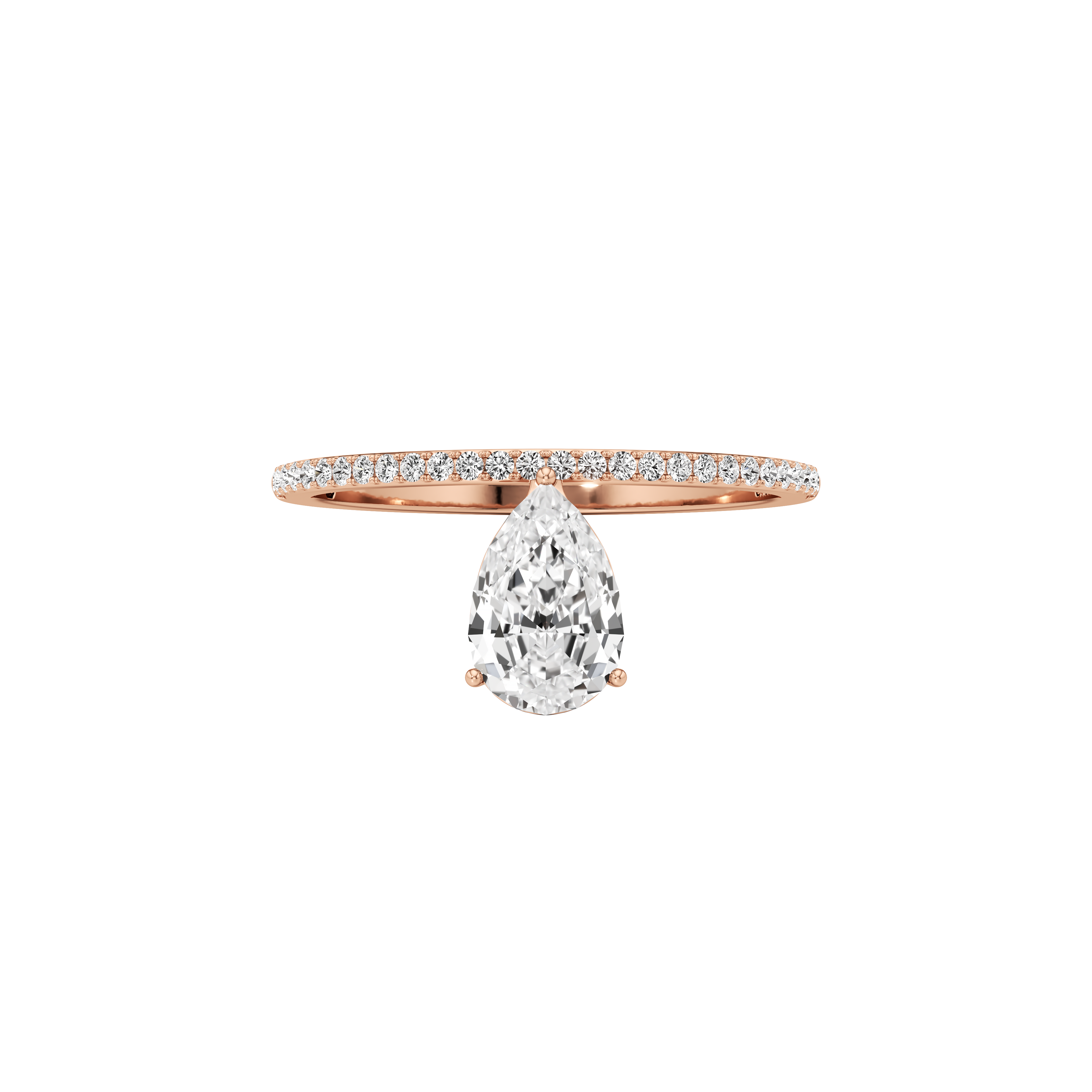  Tear grace pavé ring - Tear Grace Diamond Pavé Ring -  The Future Rocks -    6 