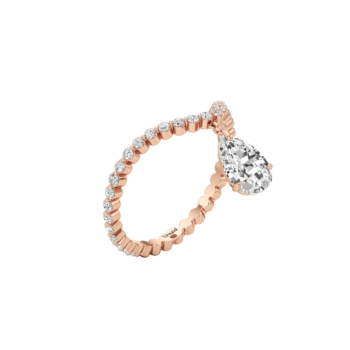 Tear drop curve ring - Tear Drop Diamond Curve Ring -  The Future Rocks -    5
