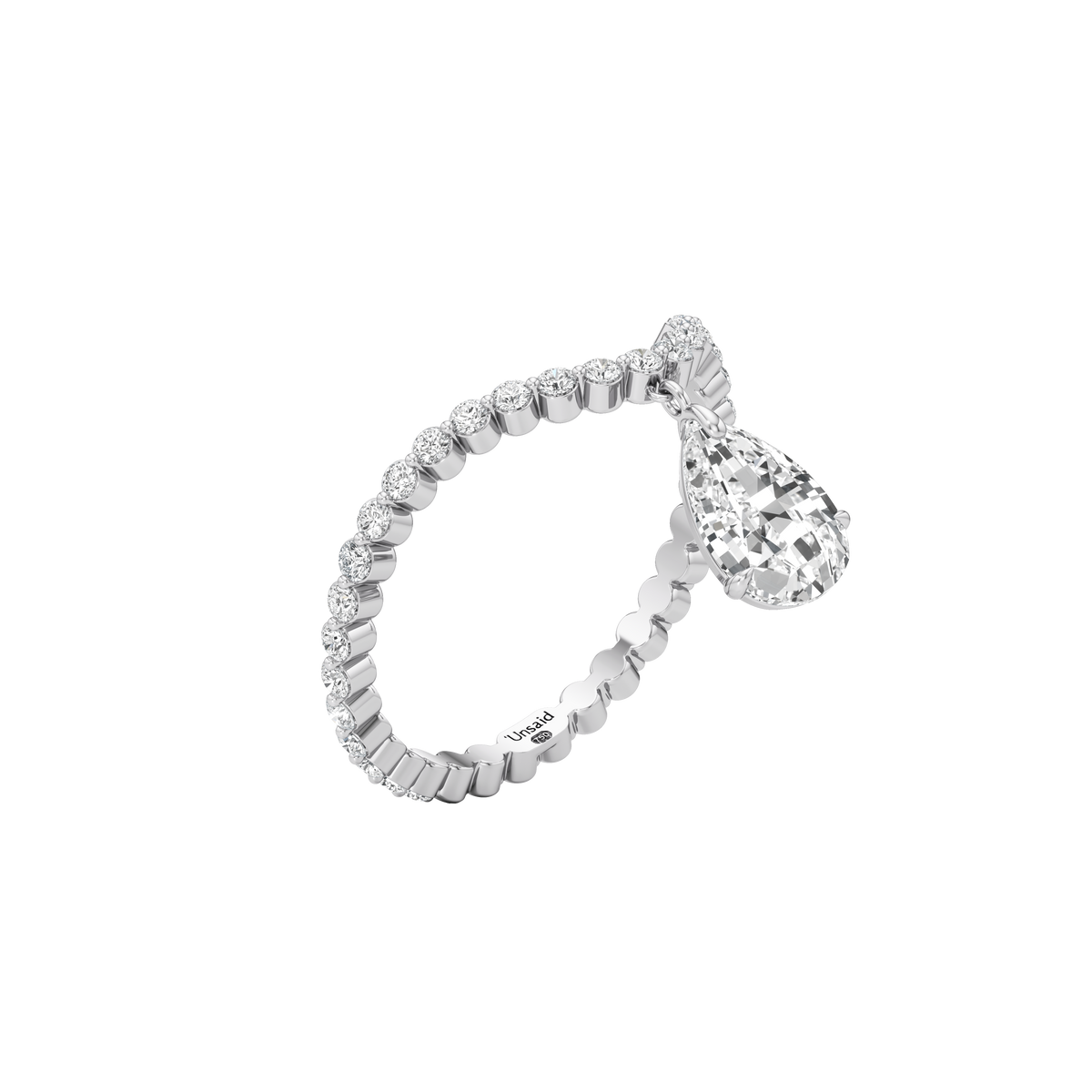 Tear drop curve ring - Tear Drop Diamond Curve Ring -  The Future Rocks -    3
