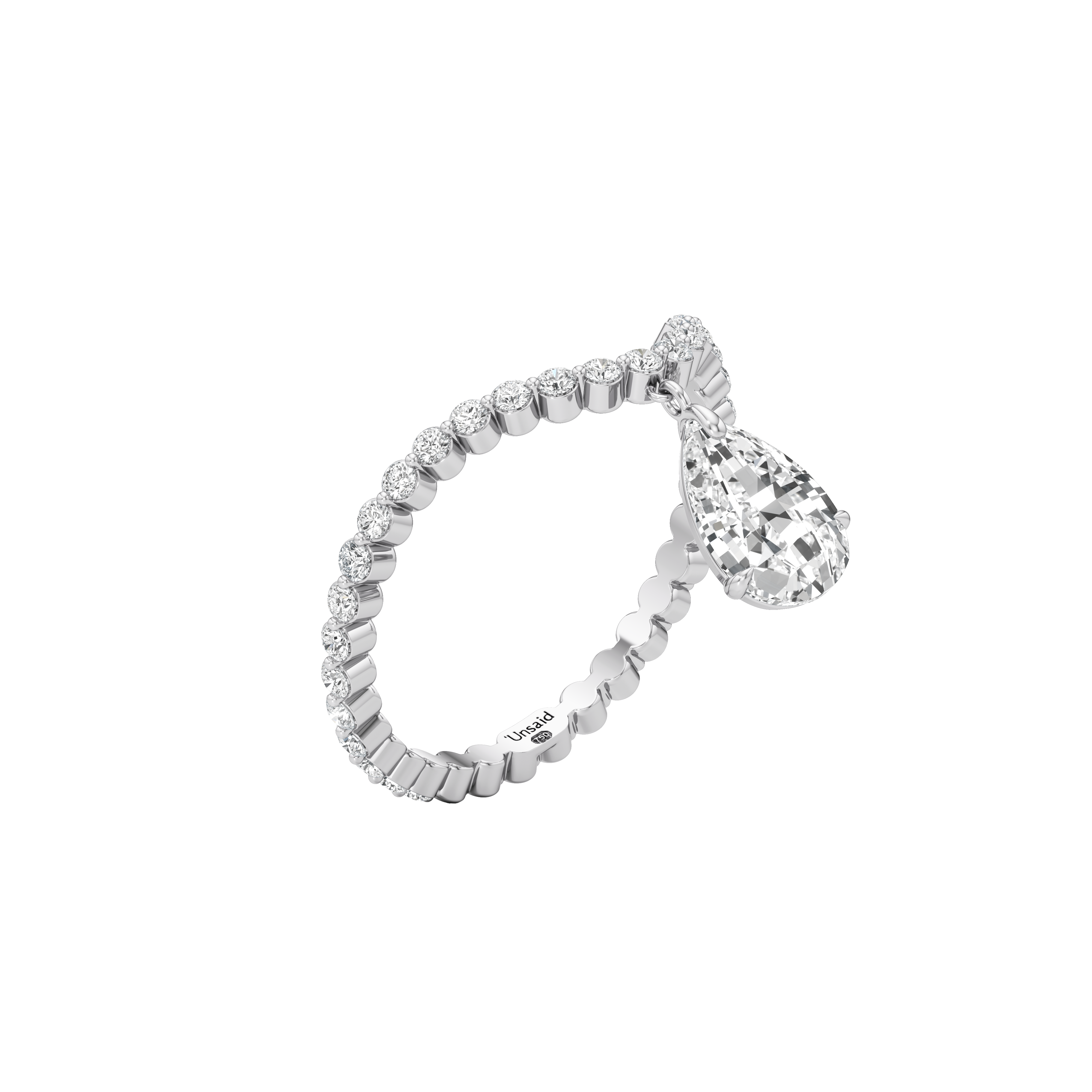  Tear drop curve ring - Tear Drop Diamond Curve Ring -  The Future Rocks -    3 