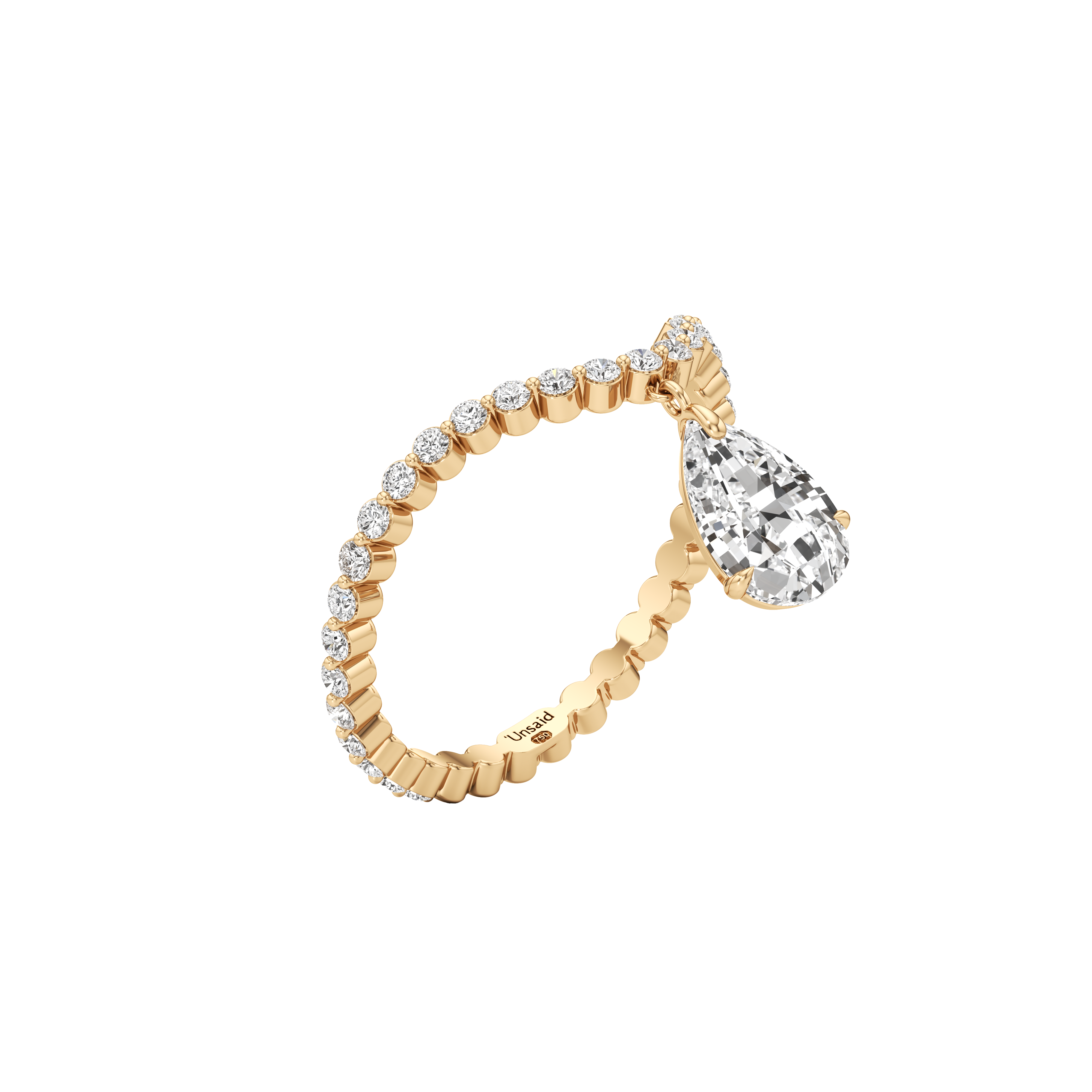 Tear drop curve ring - Tear Drop Diamond Curve Ring -  The Future Rocks -    1