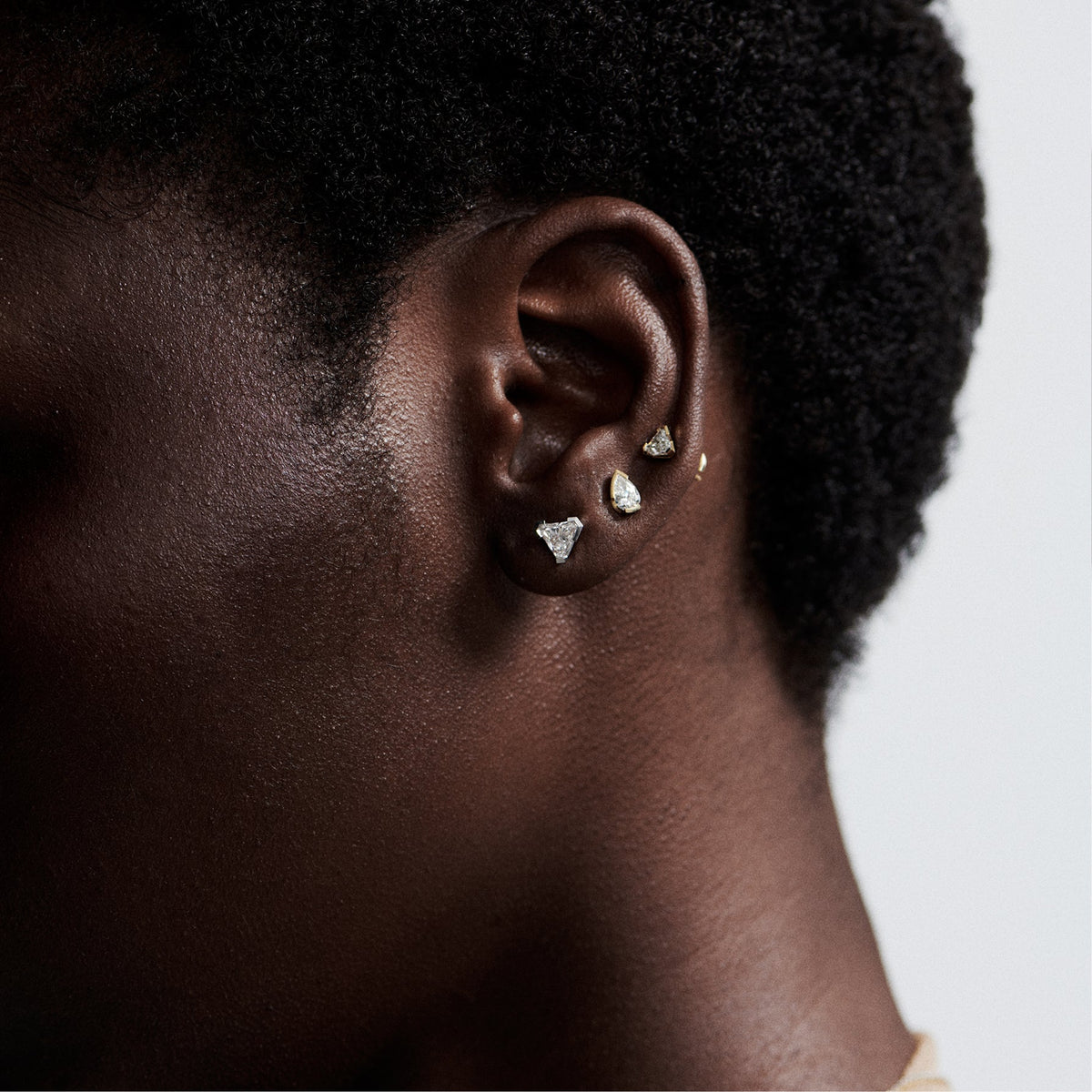 Meta magnolia studs - Meta Trillion Cut Diamond Stud Earrings -  The Future Rocks -    5