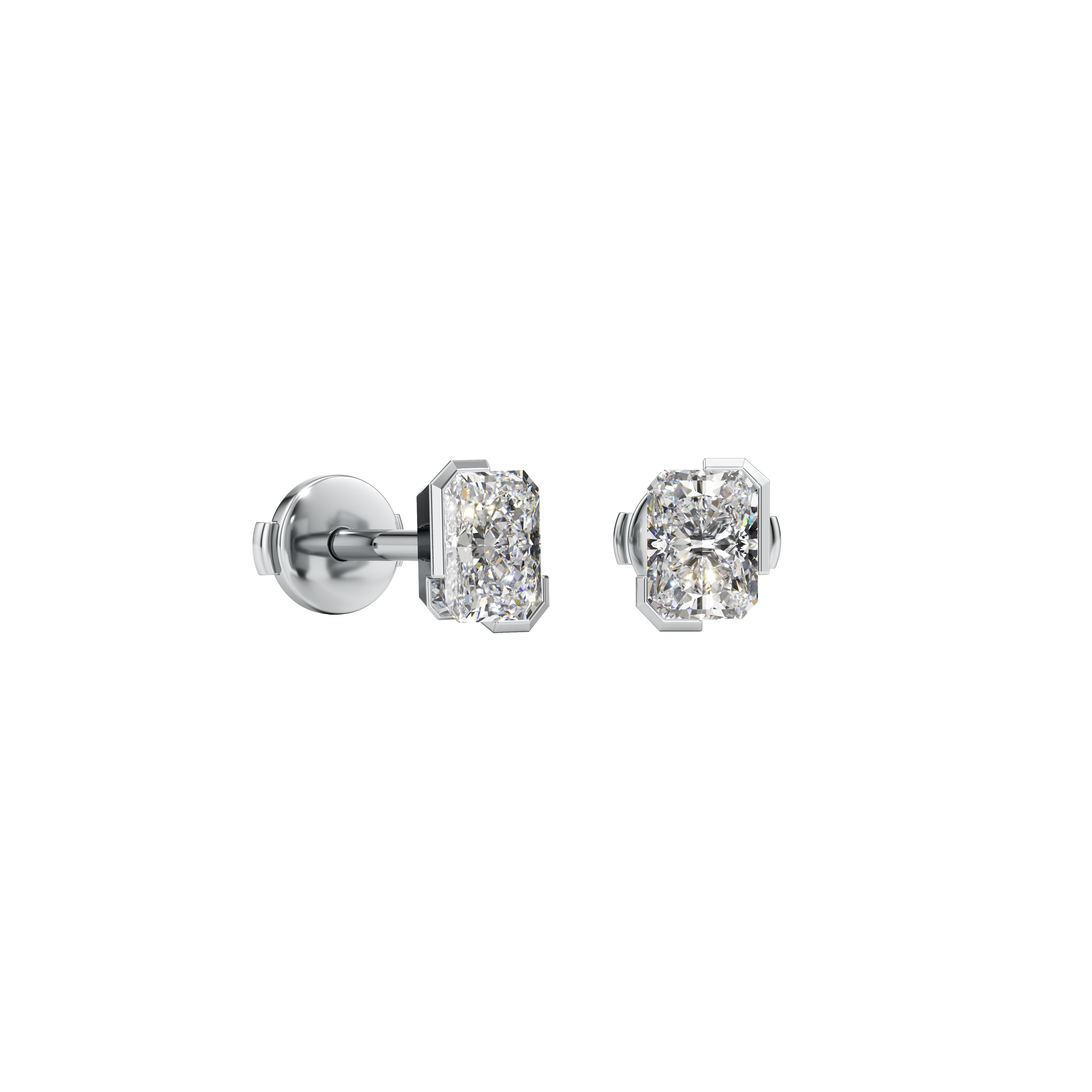 Meta iris studs - Meta Radiant Cut Diamond Stud Earrings -  The Future Rocks -    3