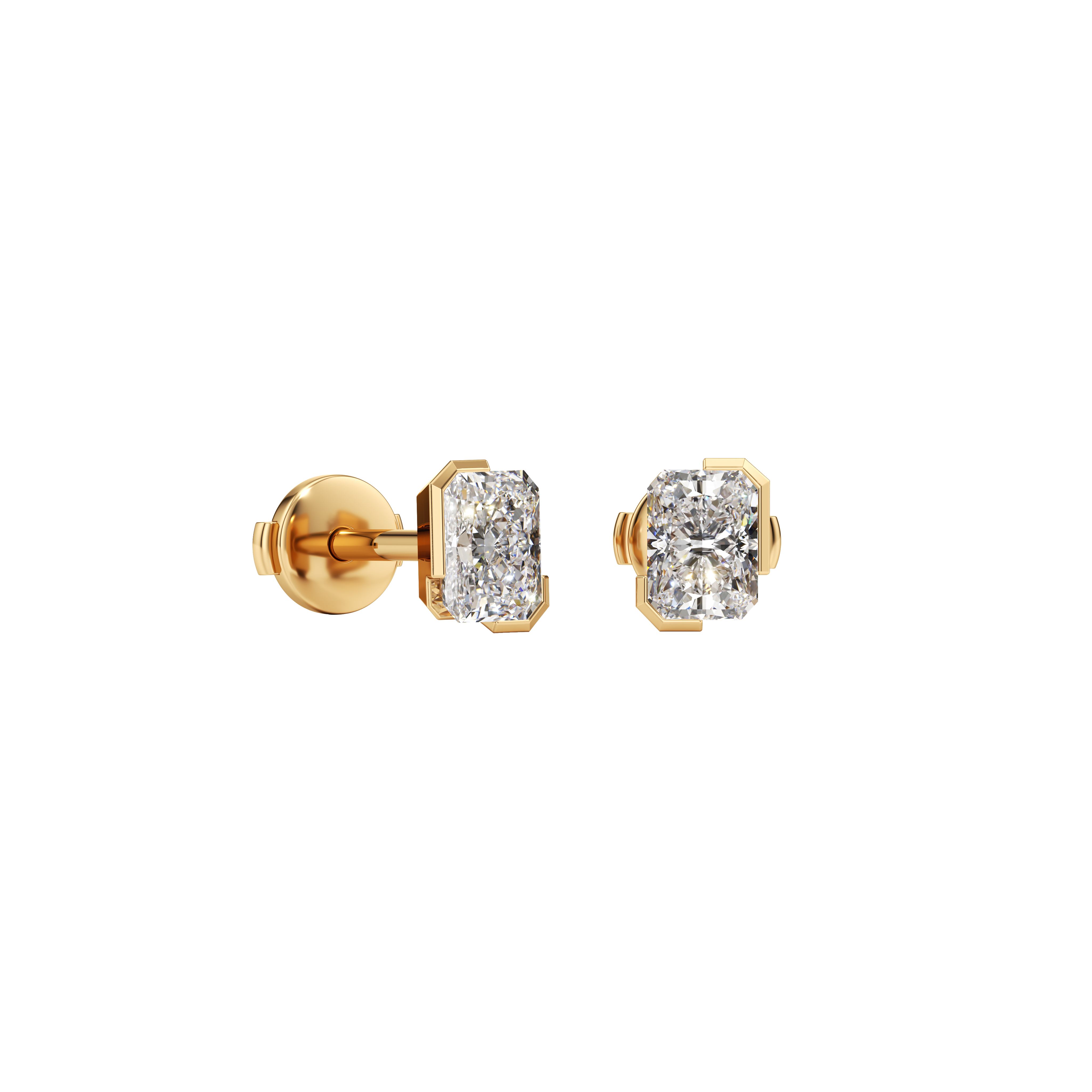  Meta iris studs - Meta Radiant Cut Diamond Stud Earrings -  The Future Rocks -    1 