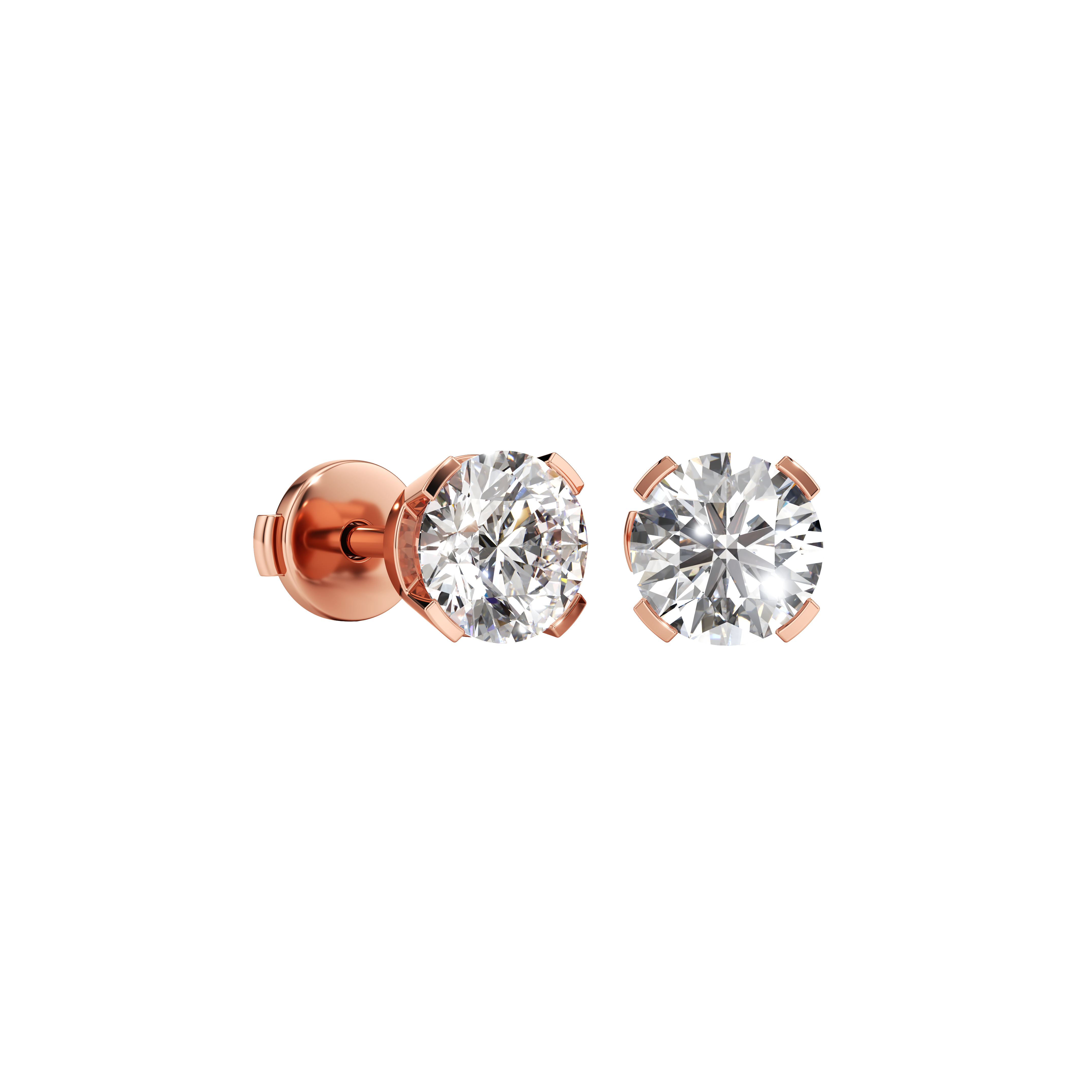  Meta dahlia studs - Meta Round Cut Diamond Stud Earrings -  The Future Rocks -    3 