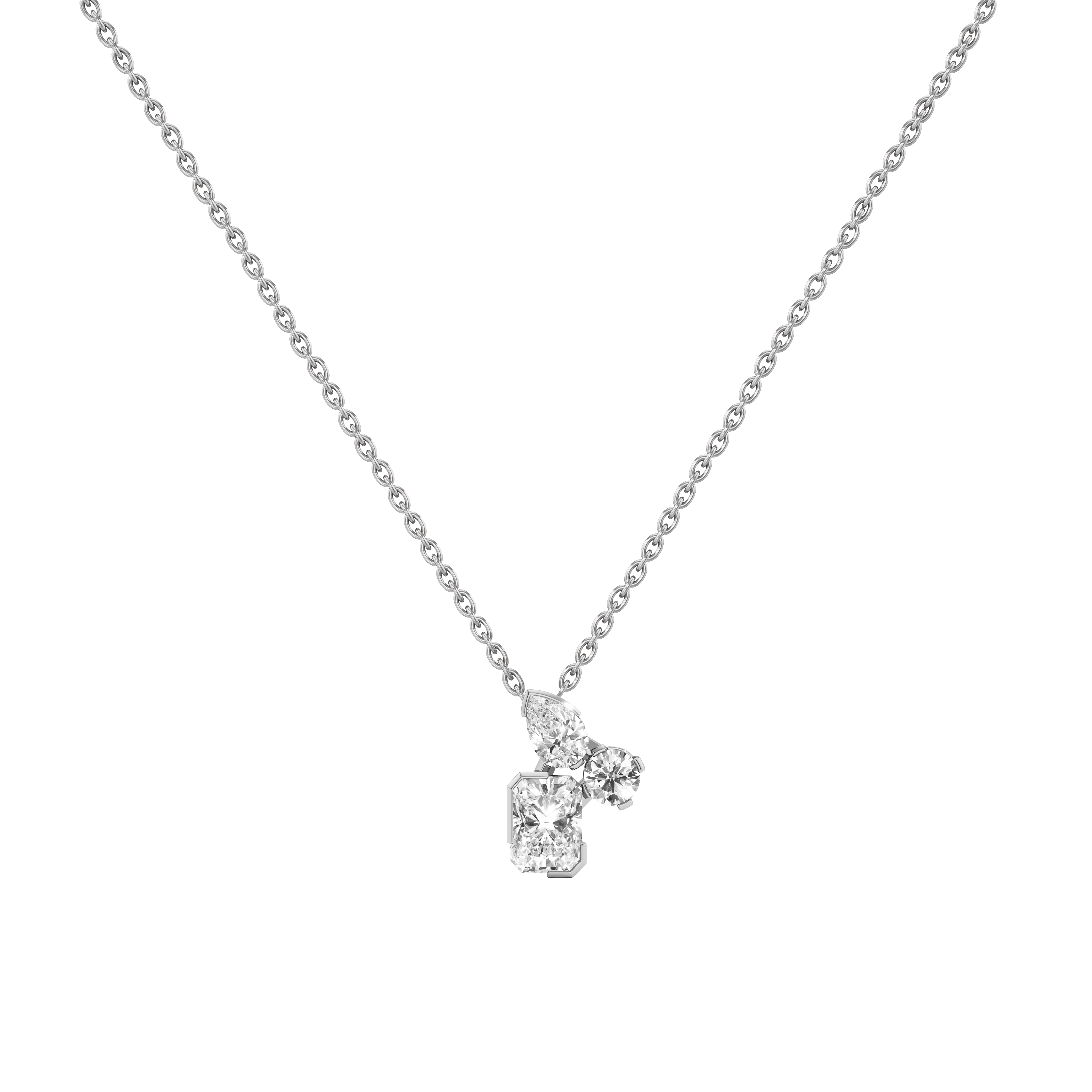 Meta lila pendant necklace - Three Stone Diamond Pendant Necklace -  The Future Rocks -    3