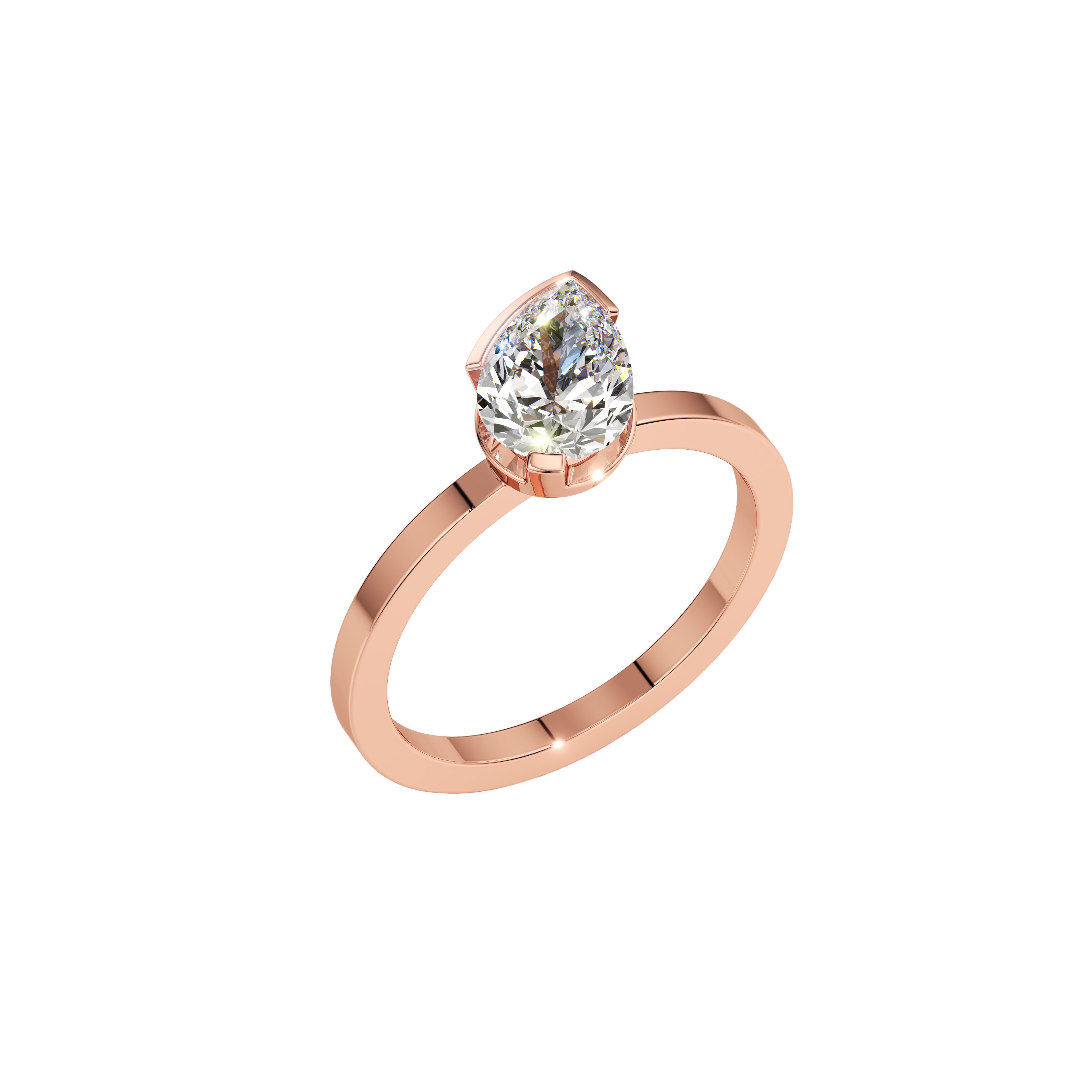 Meta gardenia ring - Meta Pear Cut Diamond Solitaire Ring -  The Future Rocks -    8