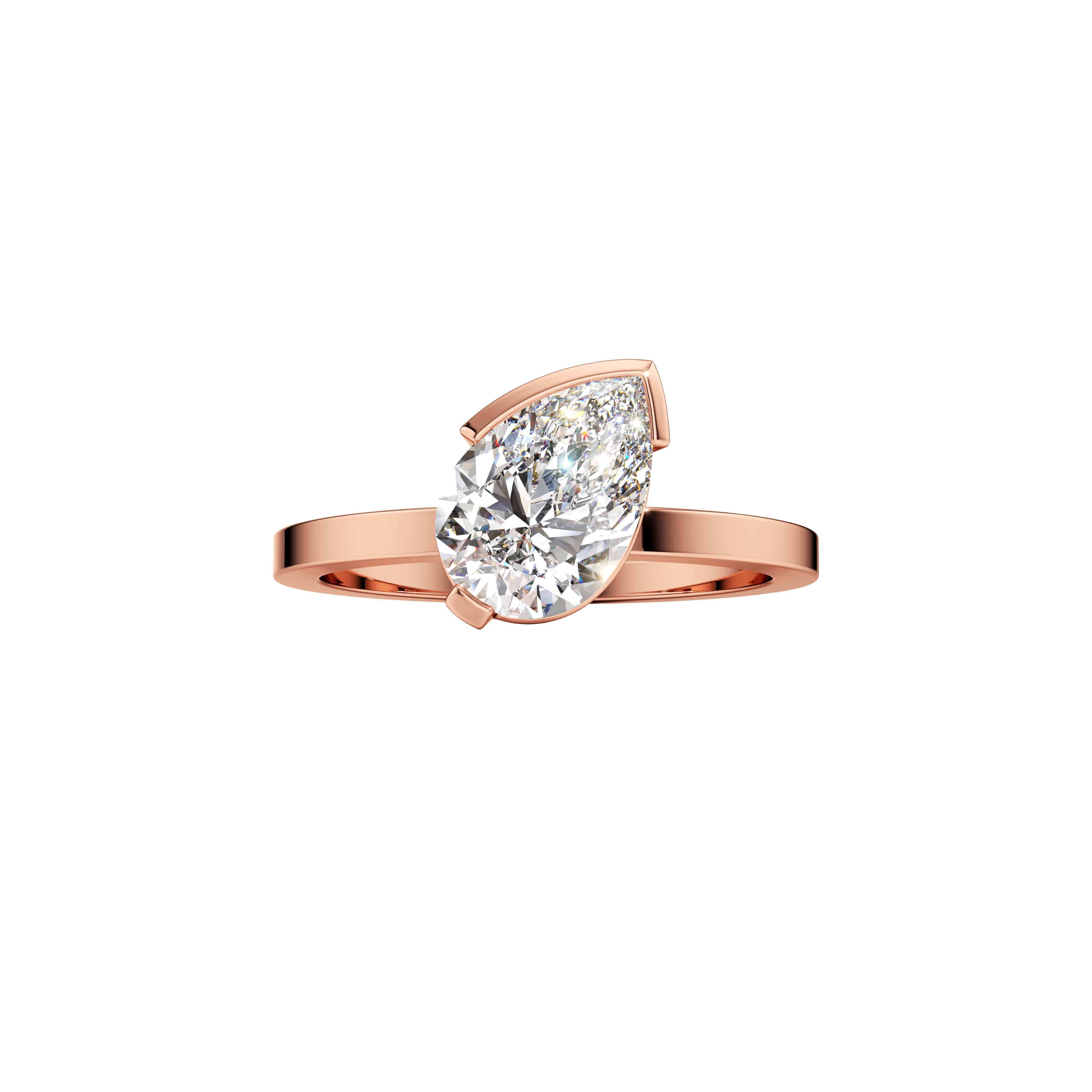 Meta gardenia ring - Meta Pear Cut Diamond Solitaire Ring -  The Future Rocks -    9