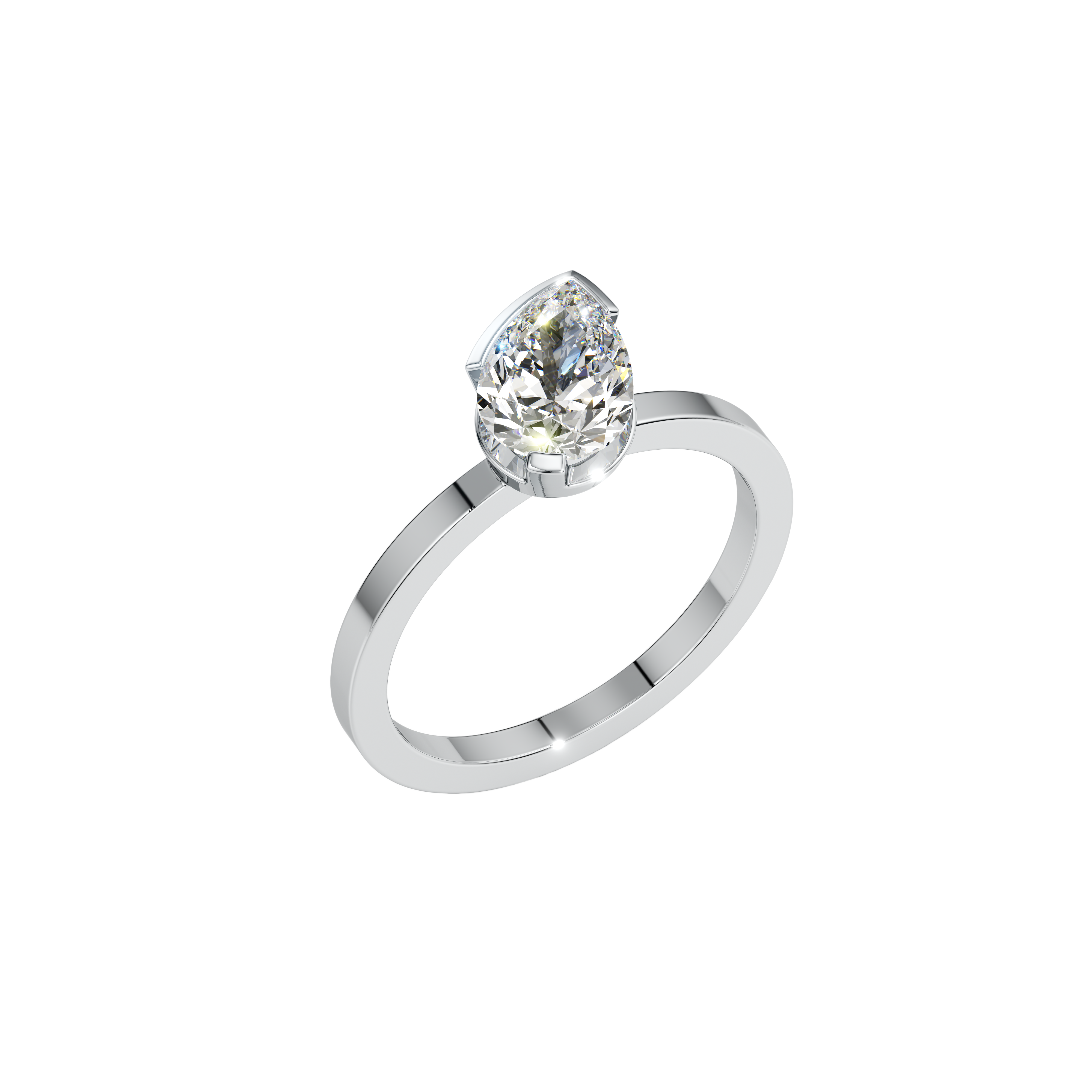 Meta gardenia ring - Meta Pear Cut Diamond Solitaire Ring -  The Future Rocks -    6
