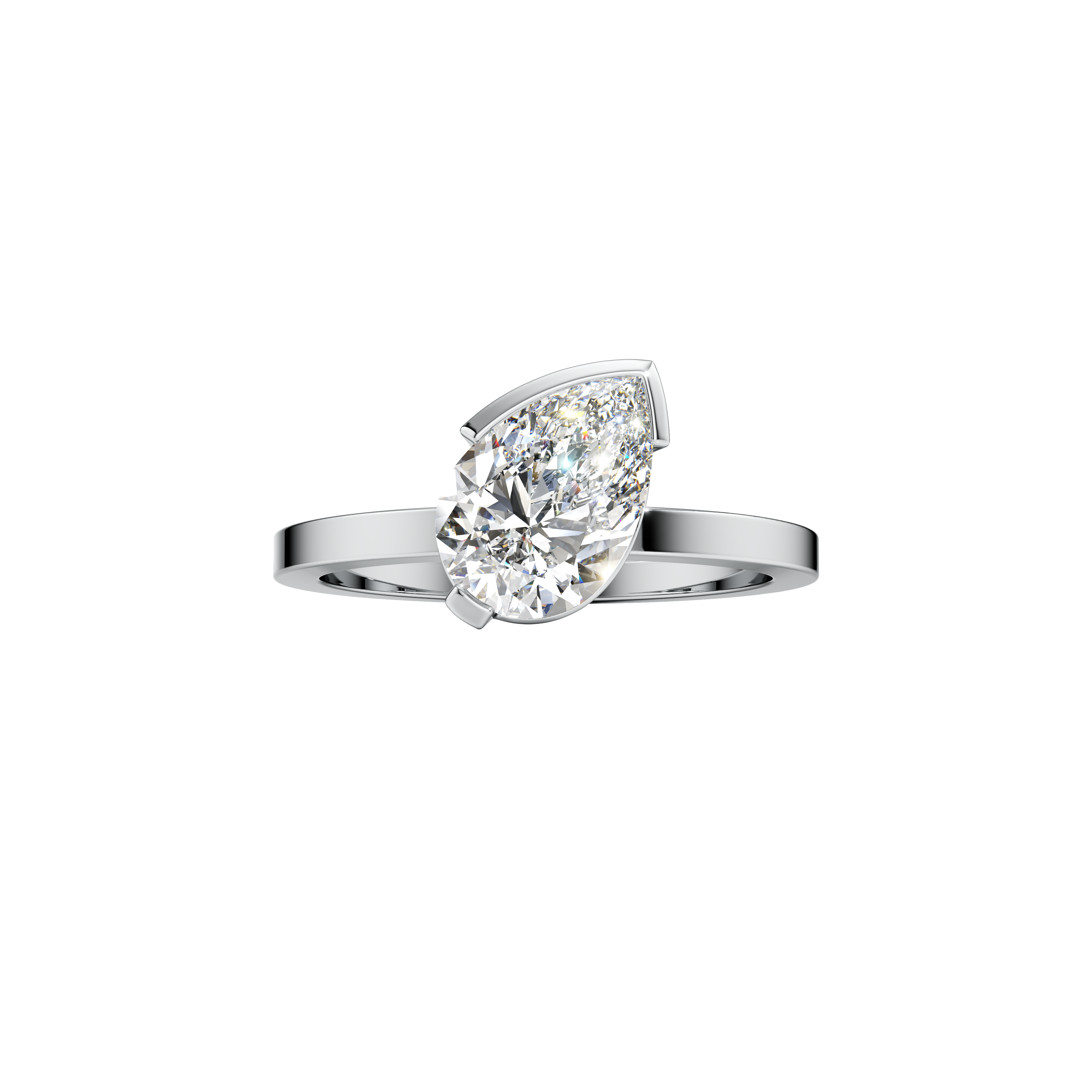 Meta gardenia ring - Meta Pear Cut Diamond Solitaire Ring -  The Future Rocks -    7