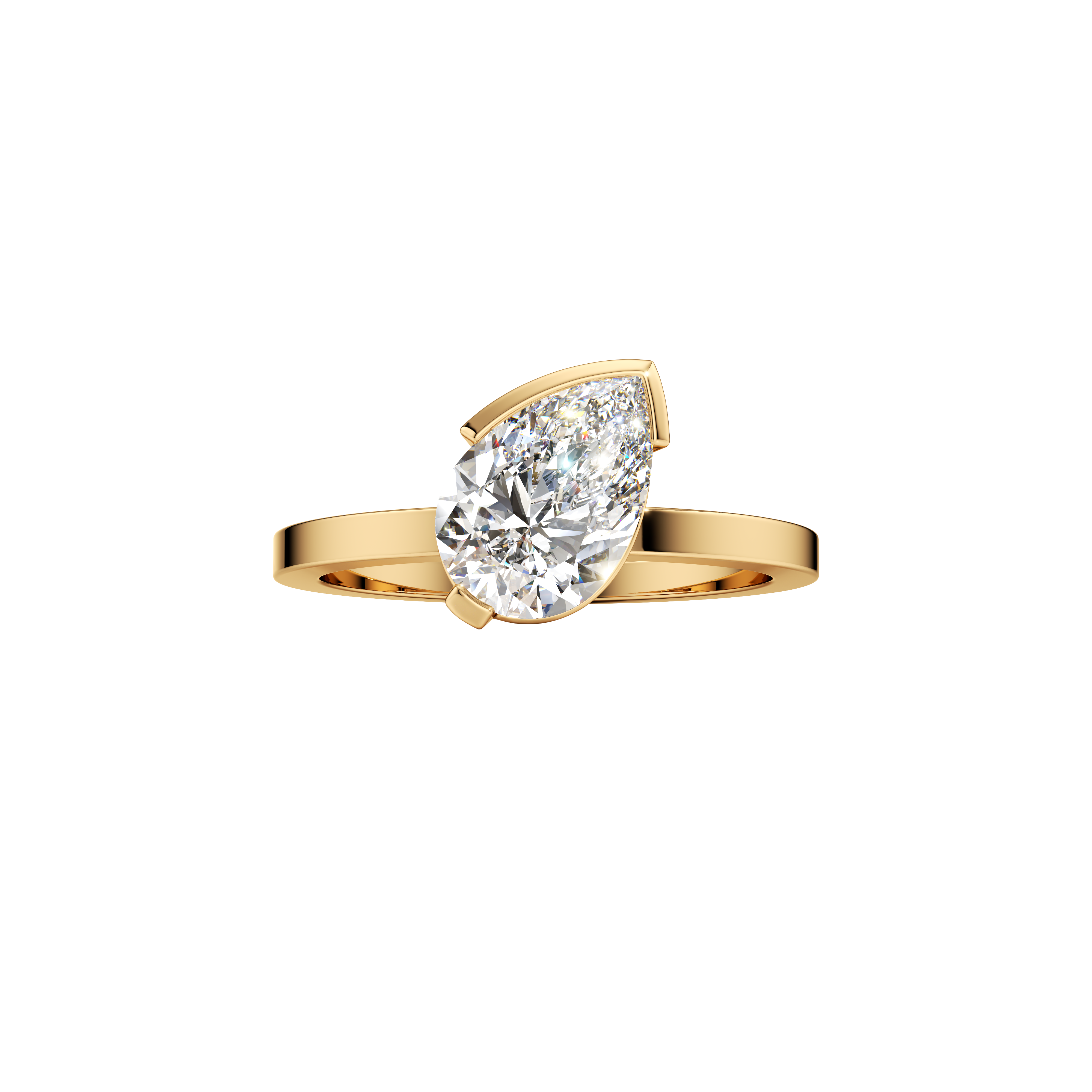Meta gardenia ring - Meta Pear Cut Diamond Solitaire Ring -  The Future Rocks -    5
