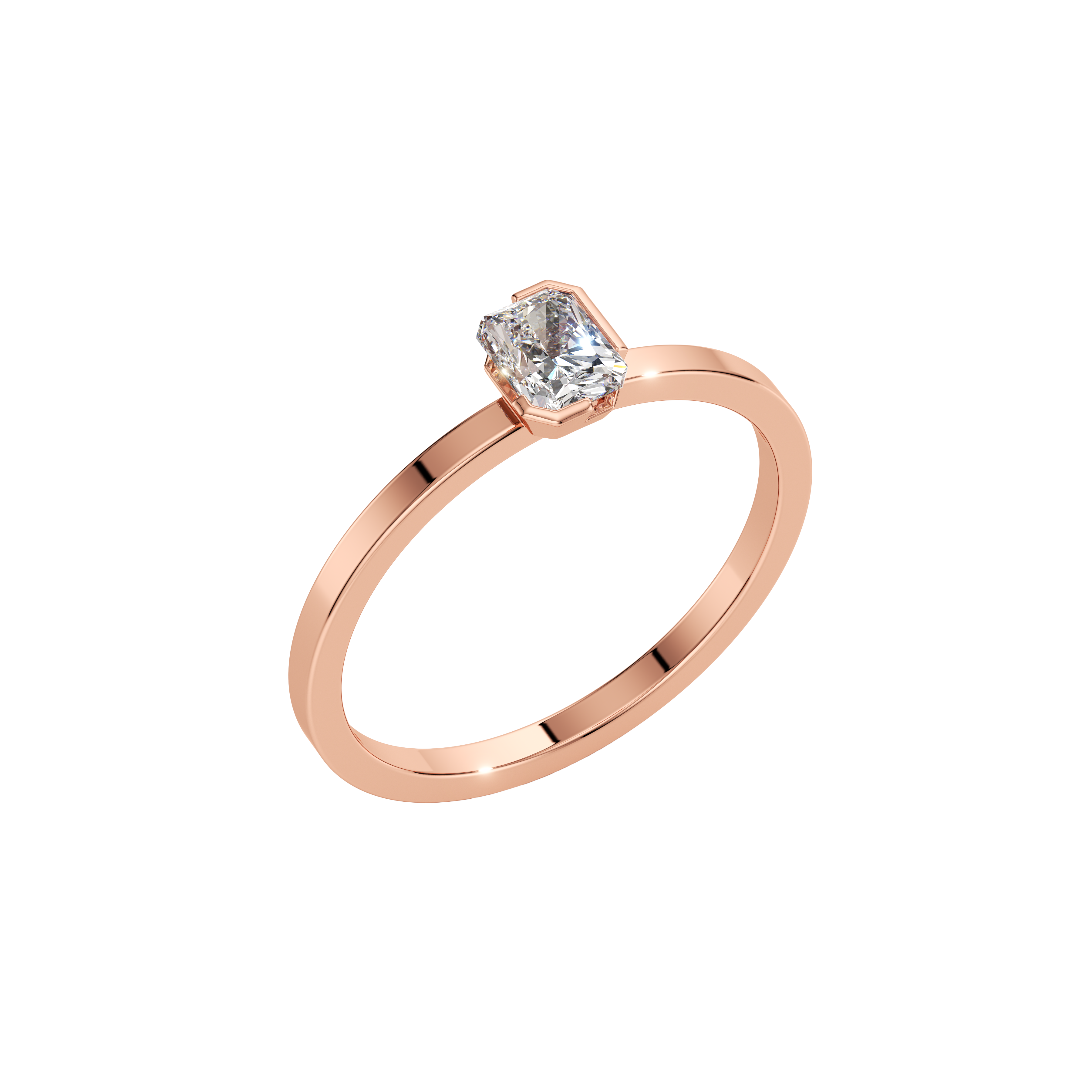  Meta iris ring - Meta Radiant Cut Diamond Solitaire Ring -  The Future Rocks -    7 