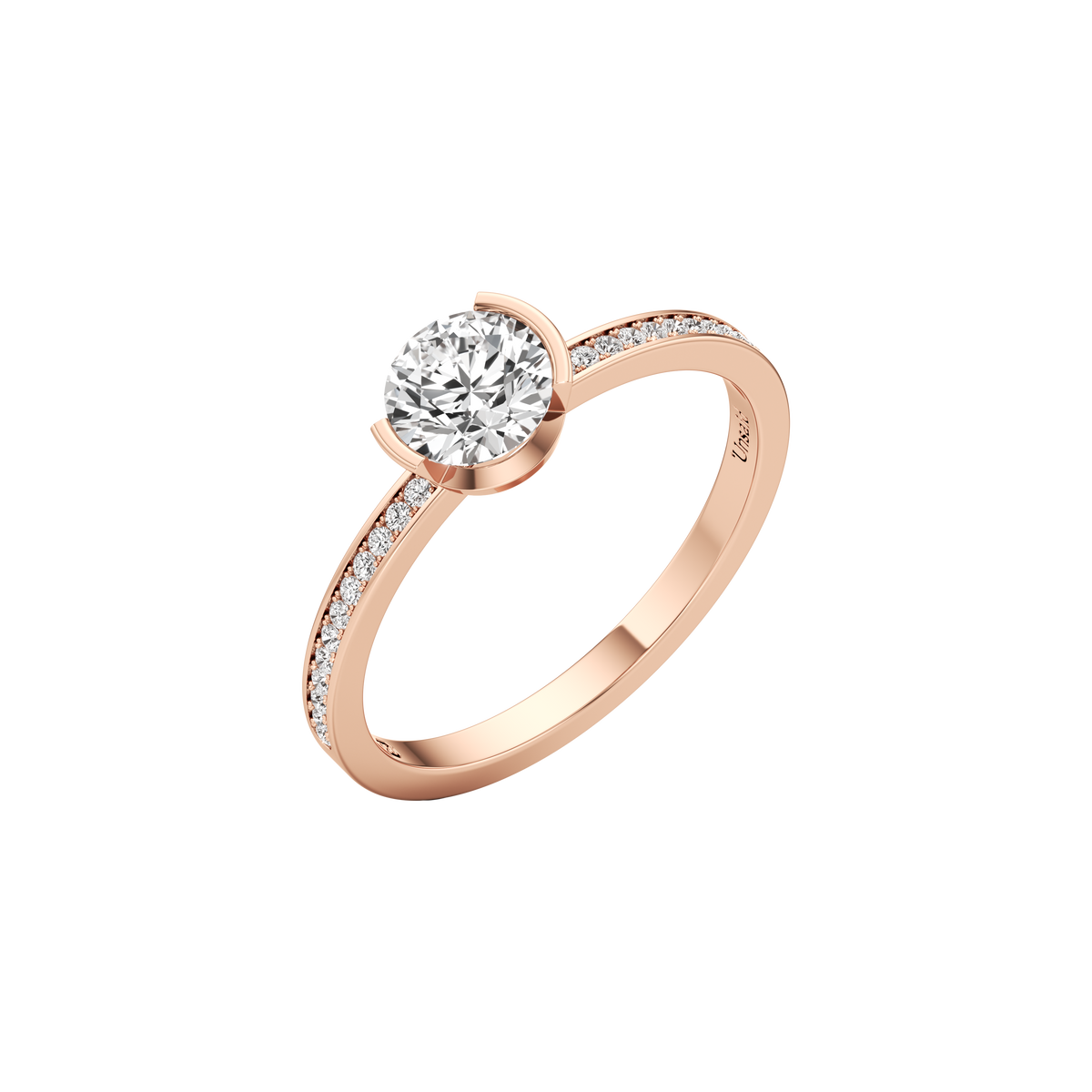 Meta dahlia pavé ring - Meta Round Diamond Solitaire Pavé Ring -  The Future Rocks -    3