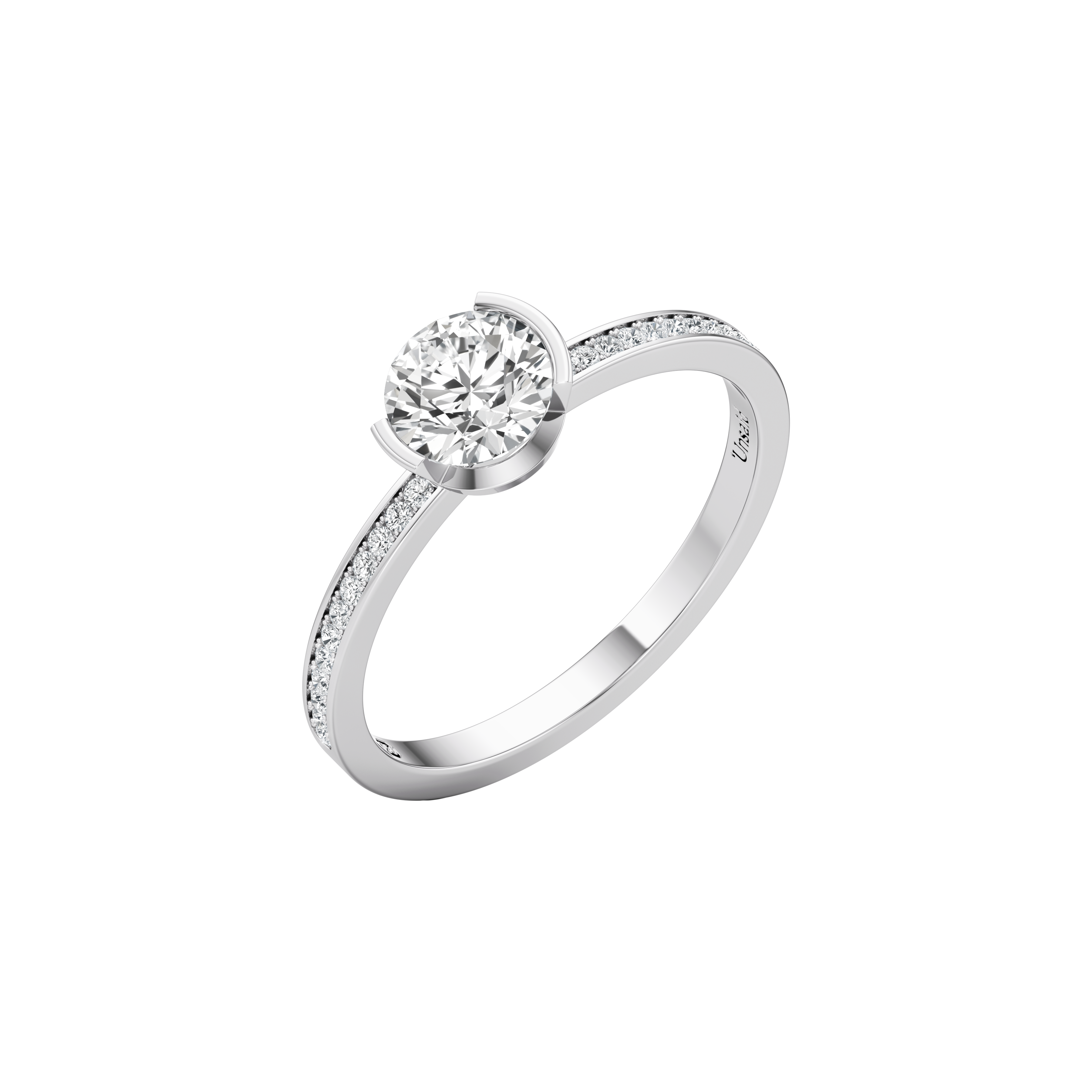  Meta dahlia pavé ring - Meta Round Diamond Solitaire Pavé Ring -  The Future Rocks -    2 