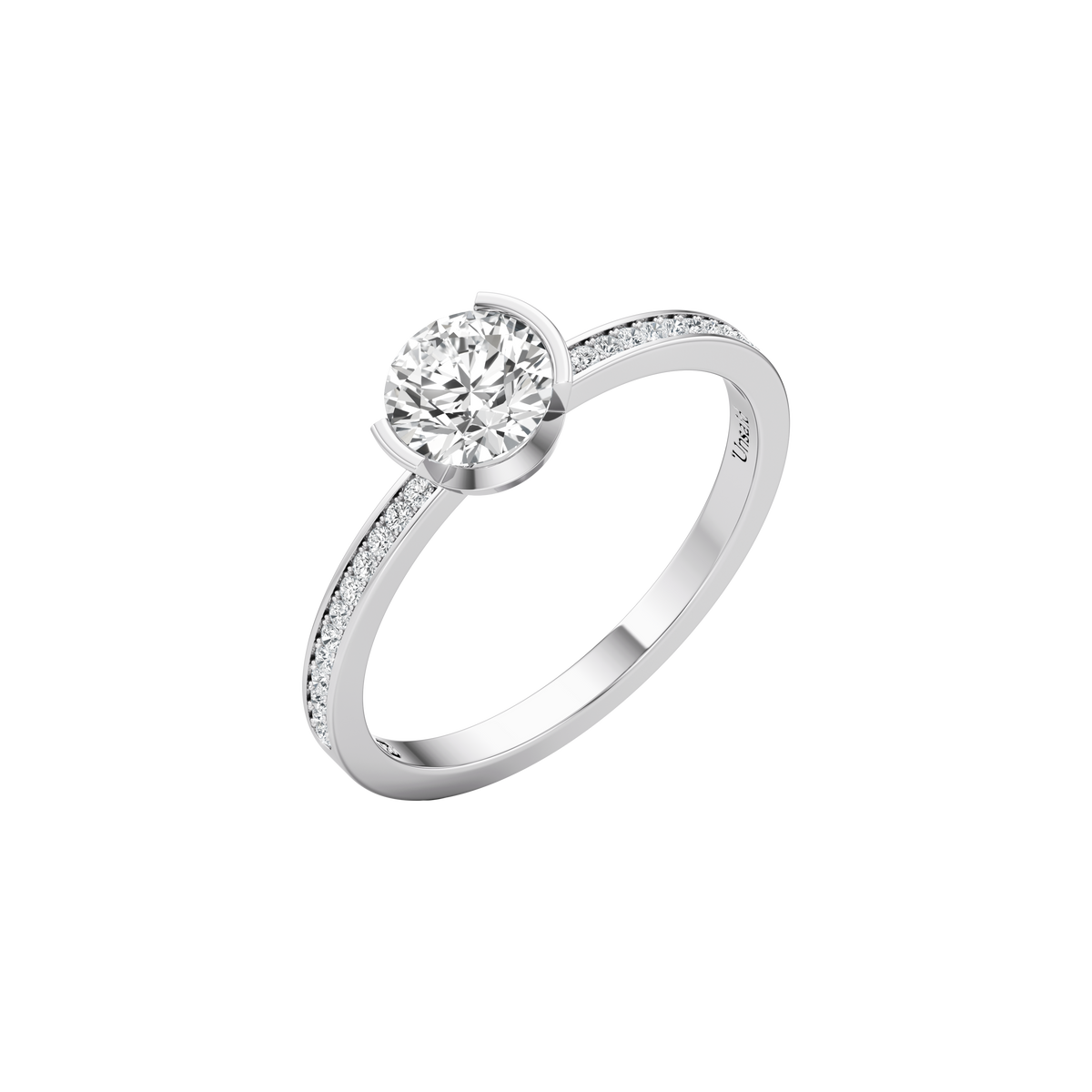 Meta dahlia pavé ring - Meta Round Diamond Solitaire Pavé Ring -  The Future Rocks -    2