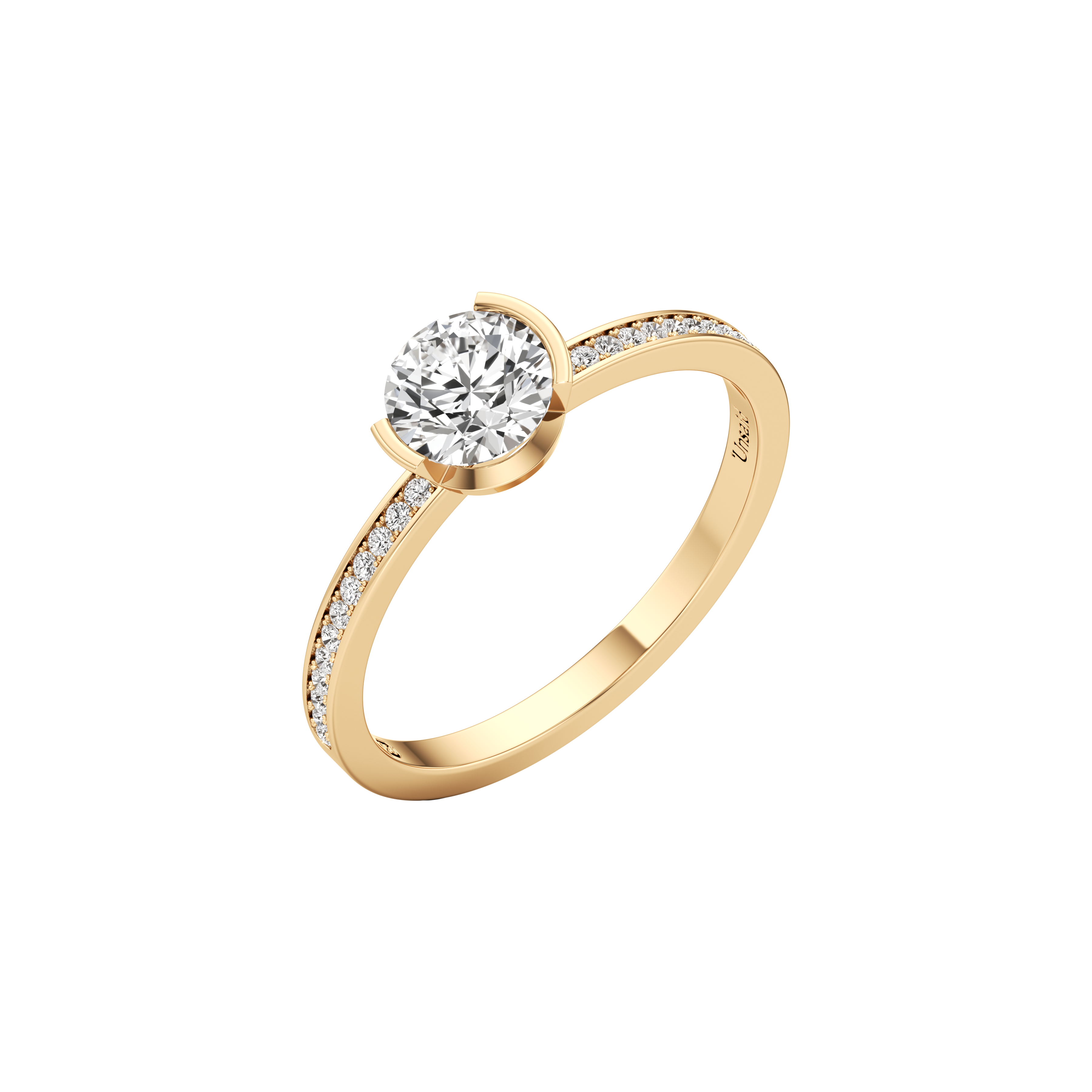  Meta dahlia pavé ring - Meta Round Diamond Solitaire Pavé Ring -  The Future Rocks -    1 