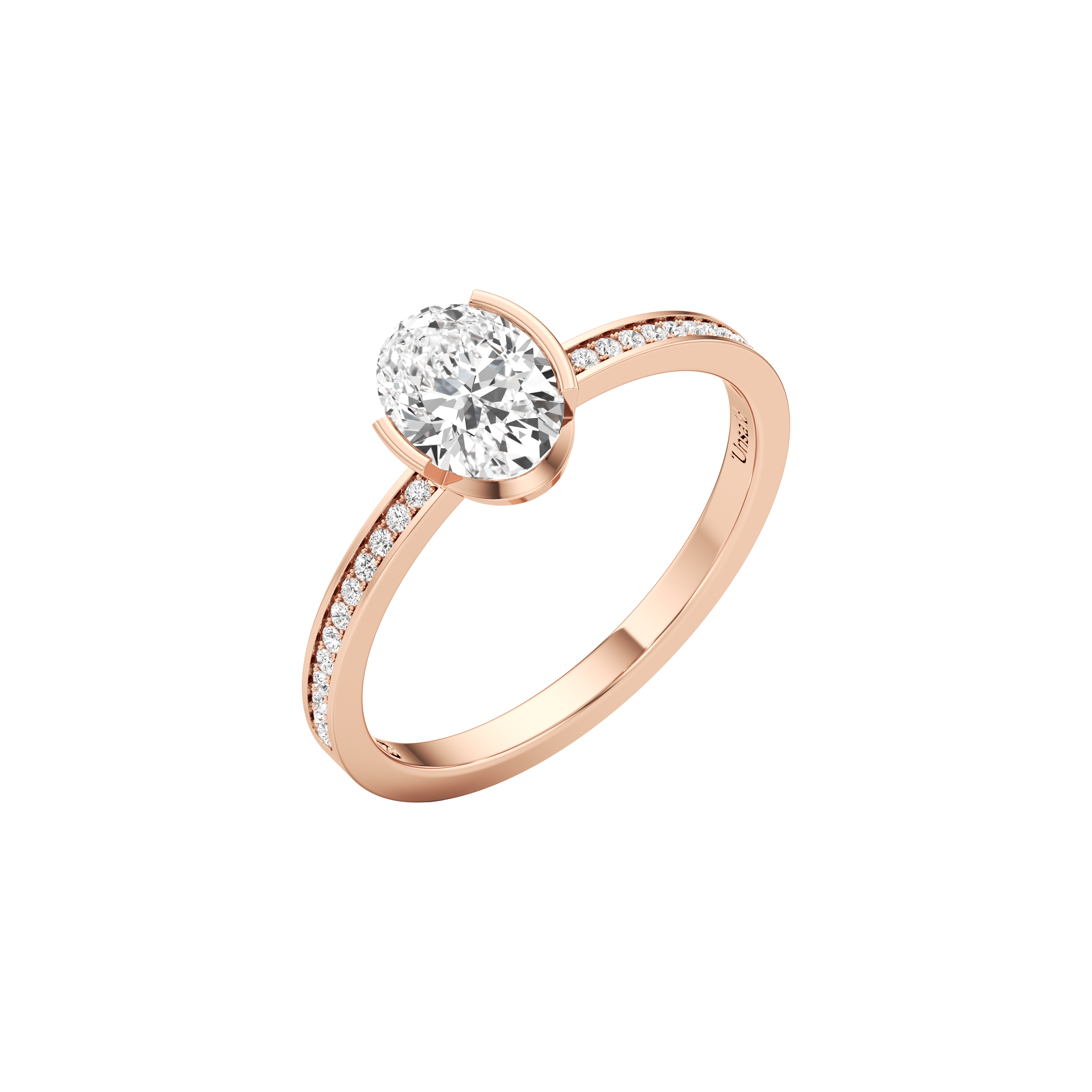  Meta orchid pavé ring - Meta Oval Cut Diamond Pavé Ring -  The Future Rocks -    3 