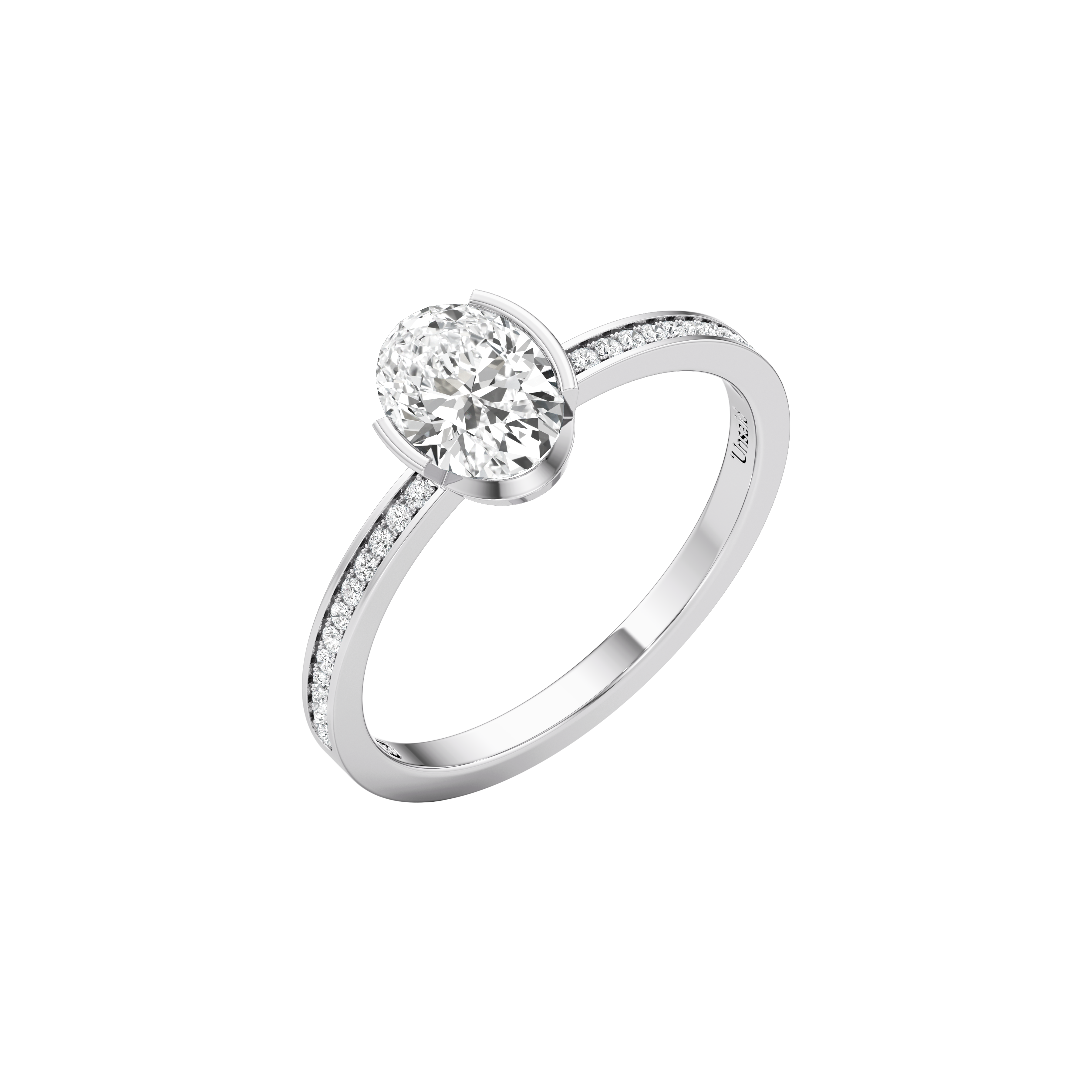  Meta orchid pavé ring - Meta Oval Cut Diamond Pavé Ring -  The Future Rocks -    2 