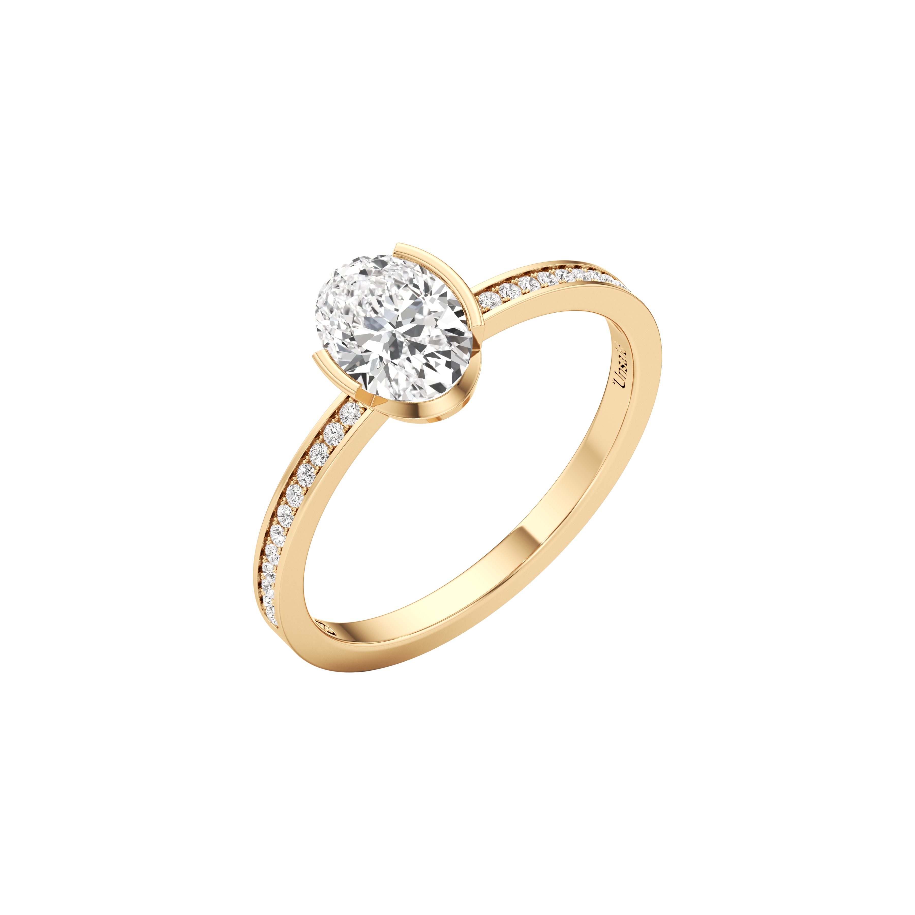  Meta orchid pavé ring - Meta Oval Cut Diamond Pavé Ring -  The Future Rocks -    1 